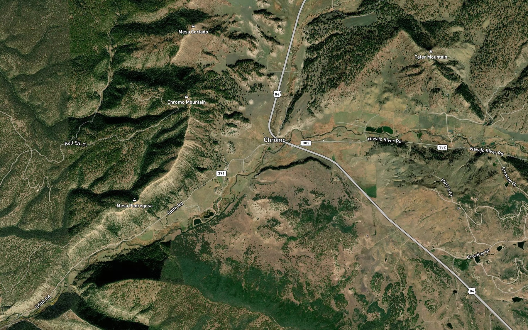 Satellite map of the Spring Creek