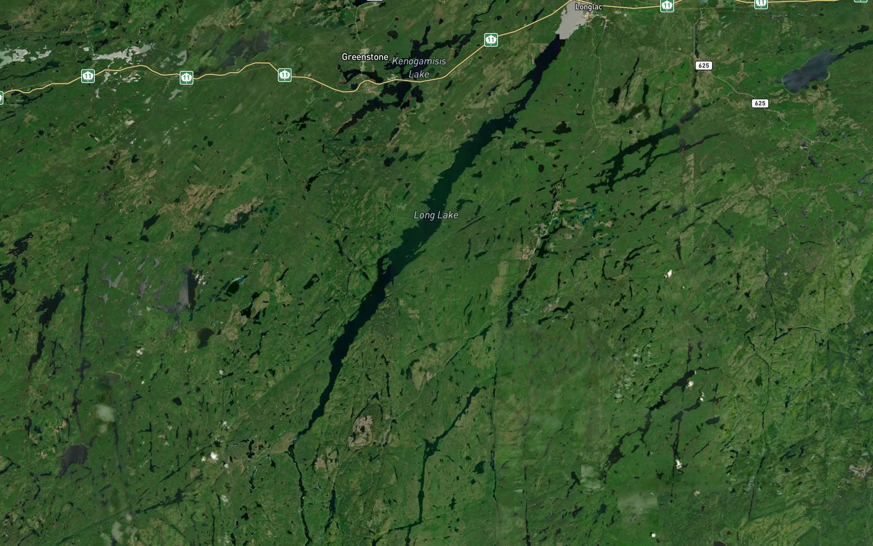 Satellite map of the Long Lake