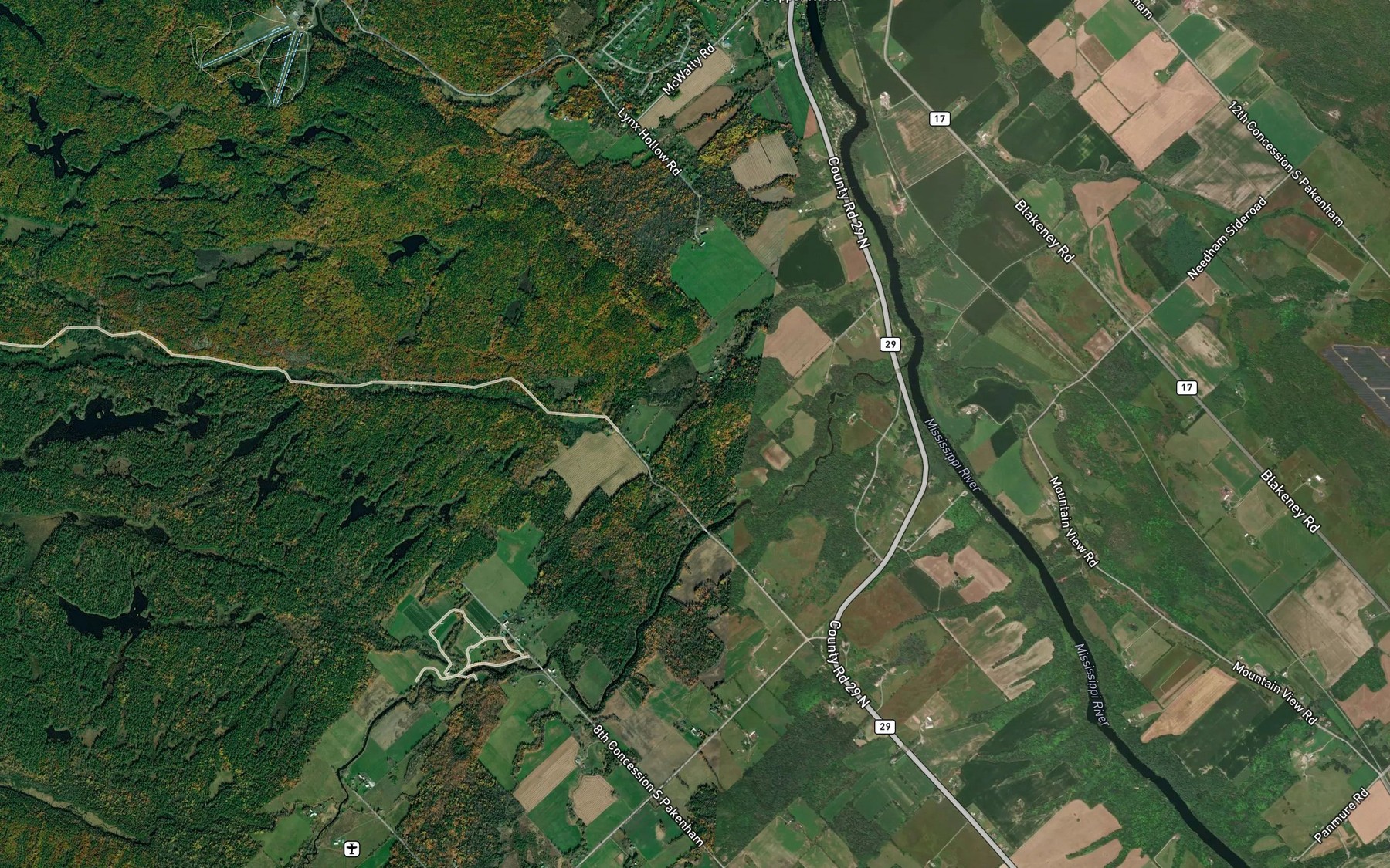 Satellite map of the Ross Rapids