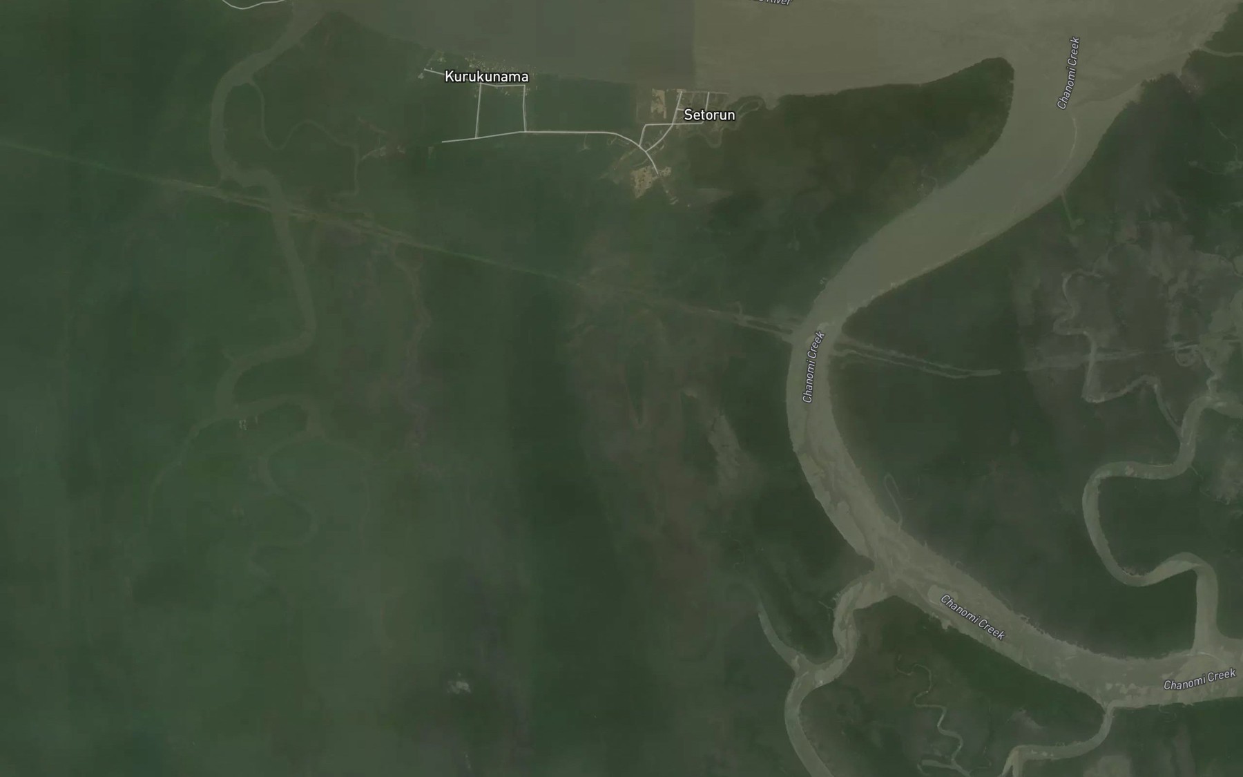Satellite map of the Kurutie Creek