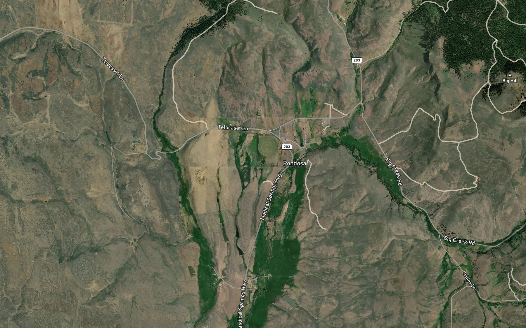 Satellite map of the Harmon Reservoir