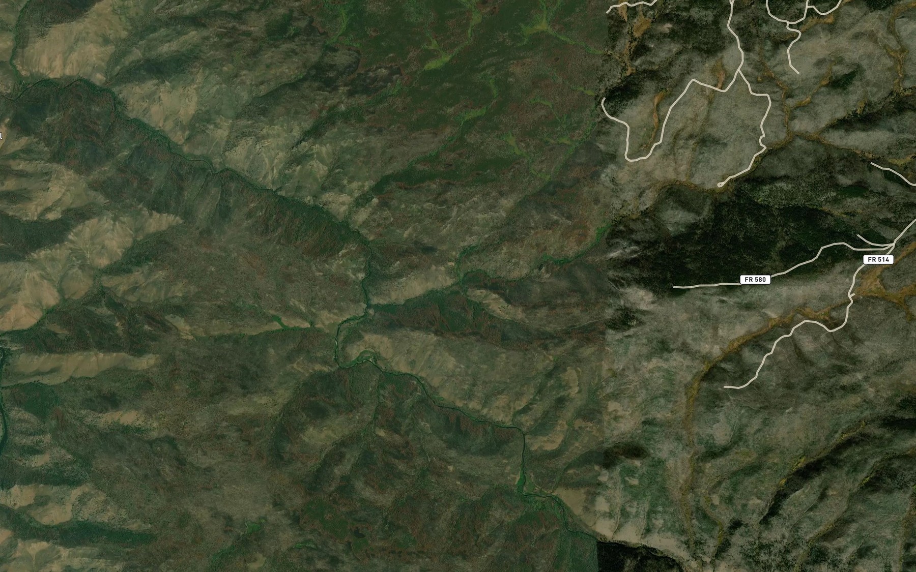 Satellite map of the West Fork Devils Gate Creek