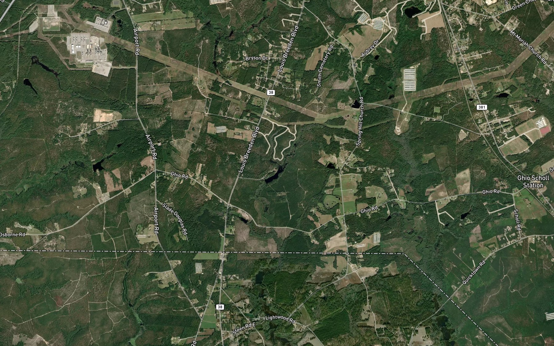 Satellite map of the James Pond