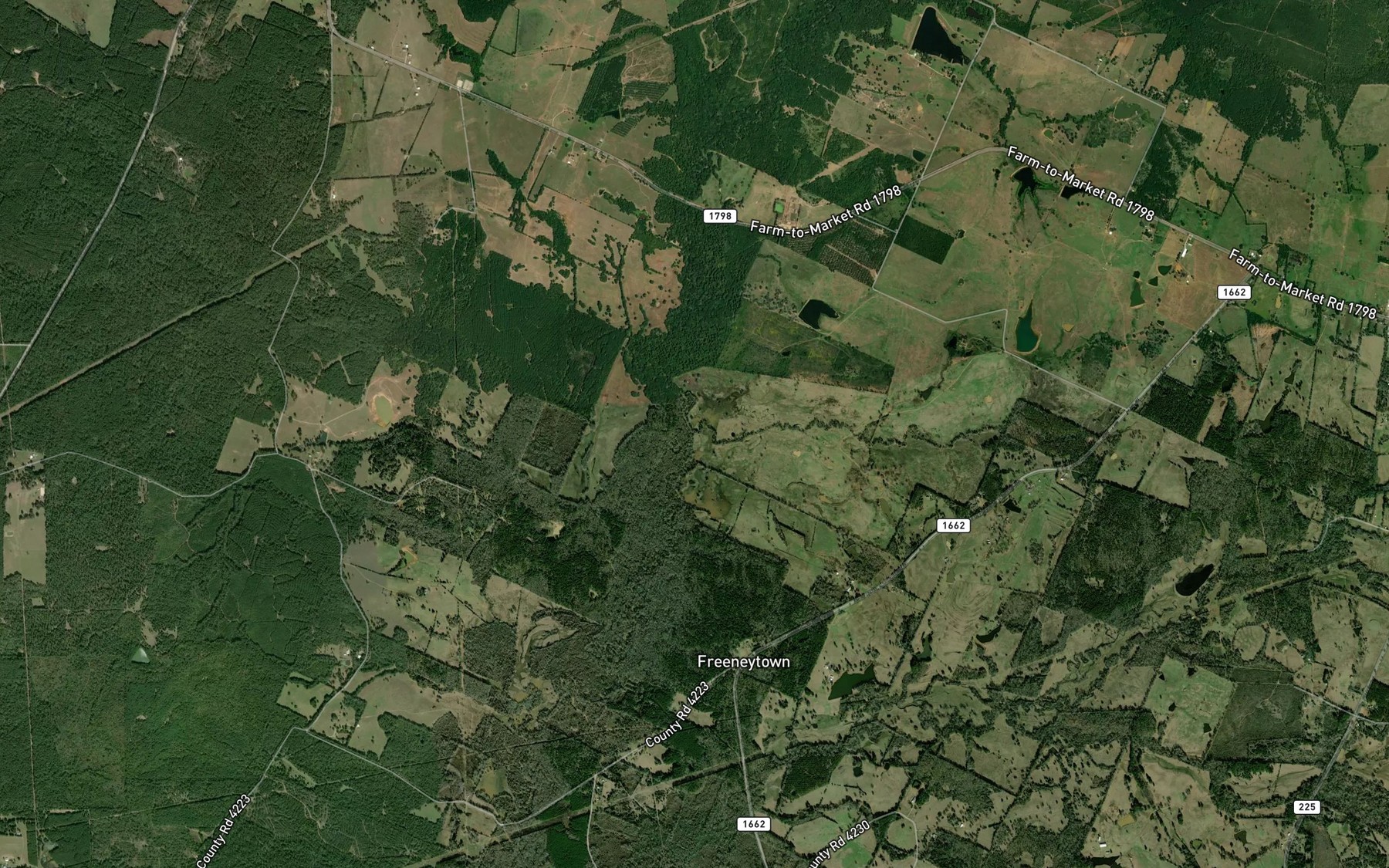 Satellite map of the Pirtle Branch