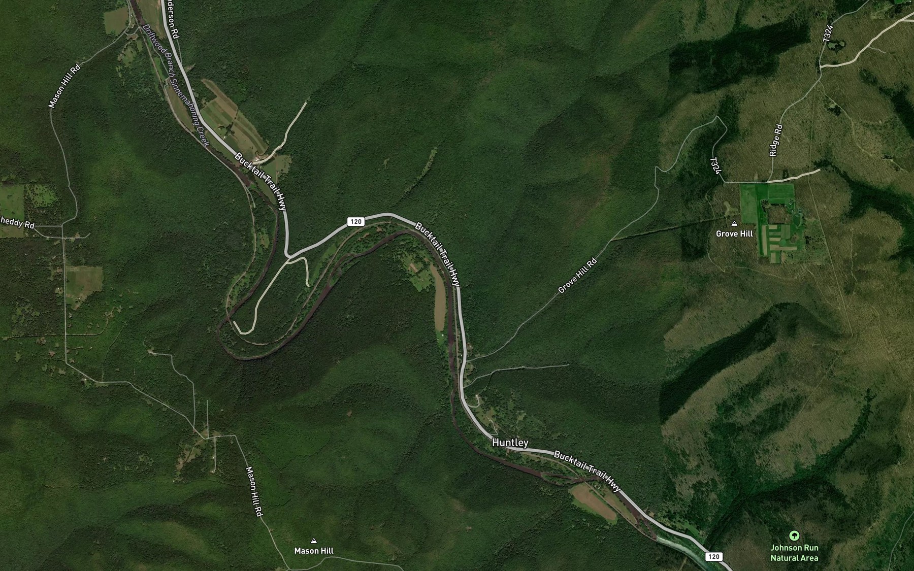Satellite map of the Big Run