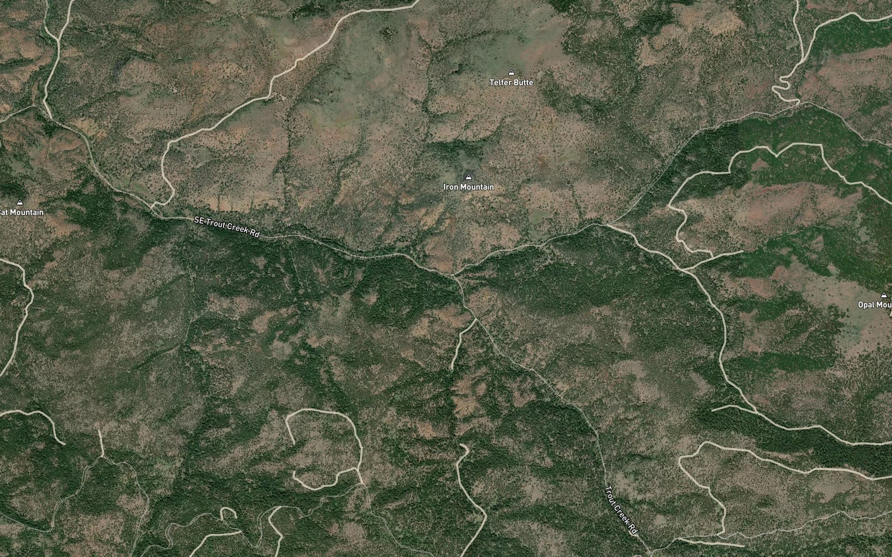 Satellite map of the Opal Creek