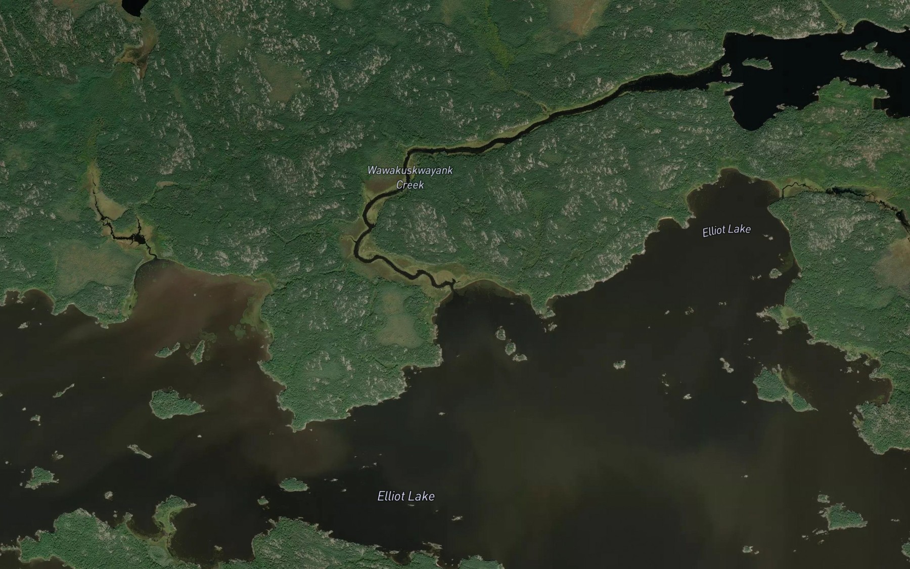 Satellite map of the Wawakuskwayank Creek