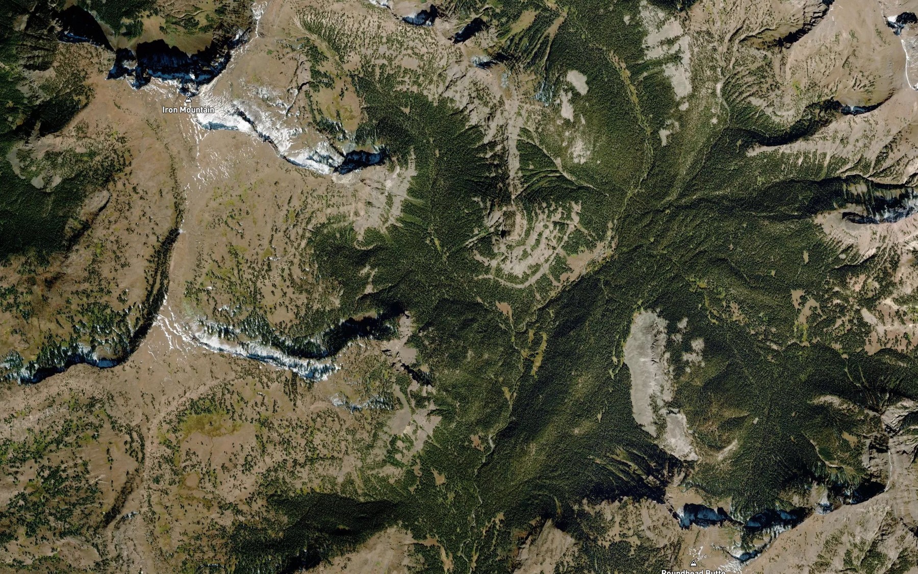 Satellite map of the Second Fork West Fork Buffalo Fork