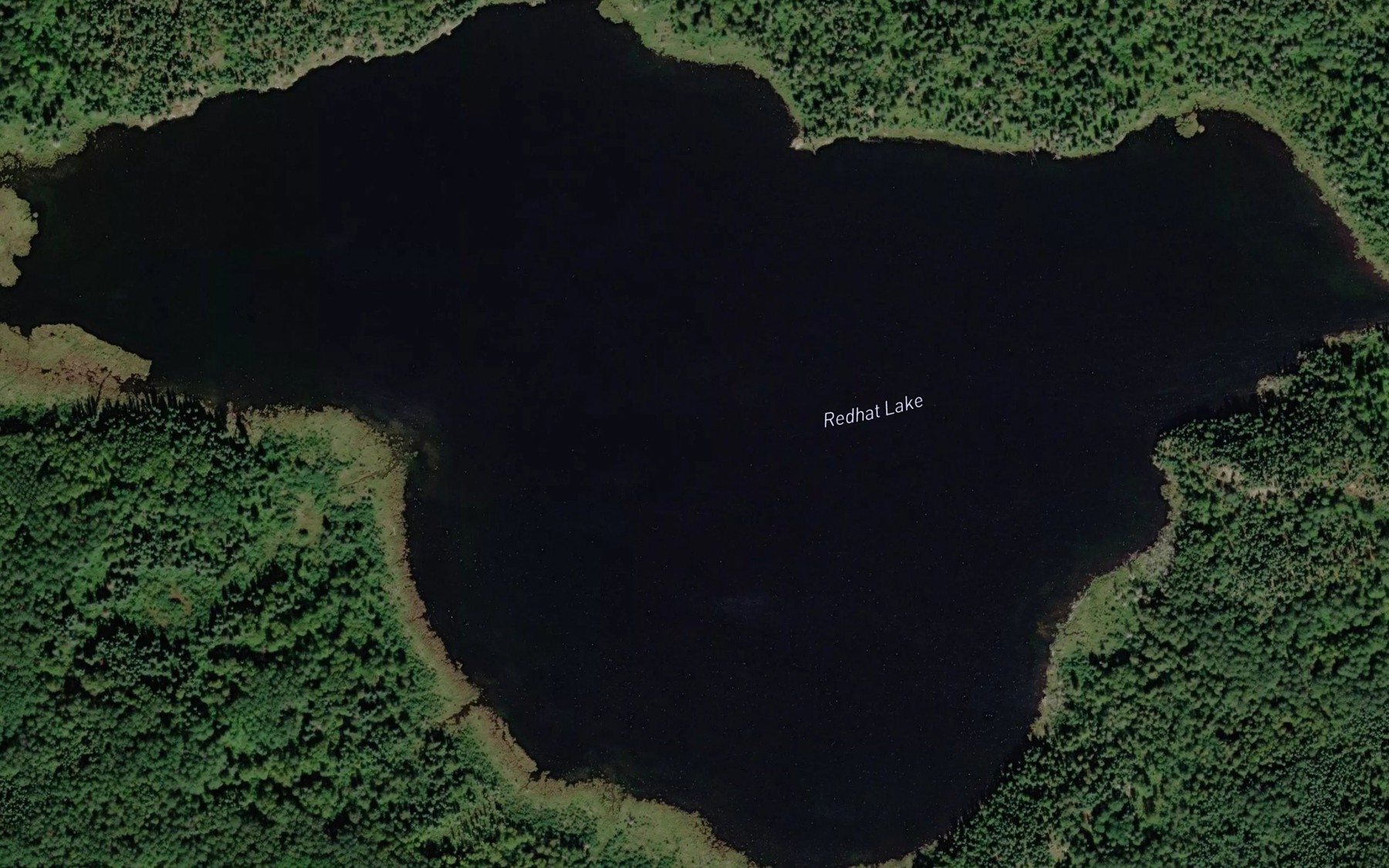 Satellite map of the Redhat Lake