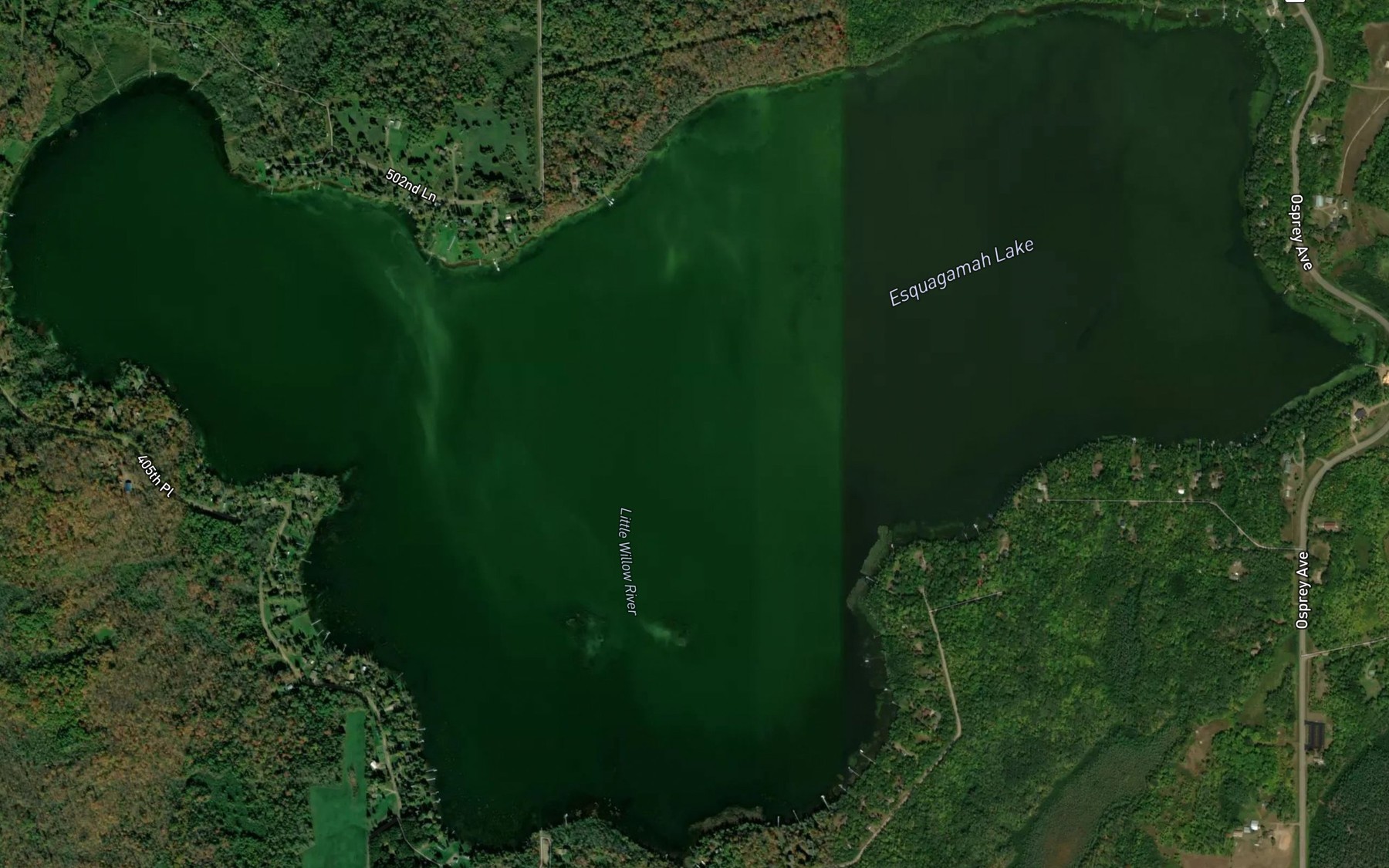 Satellite map of the Esquagamah Lake