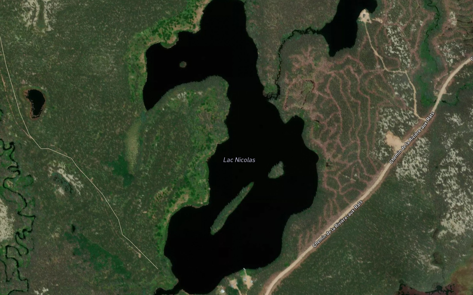 Satellite map of the Lac Nicolas