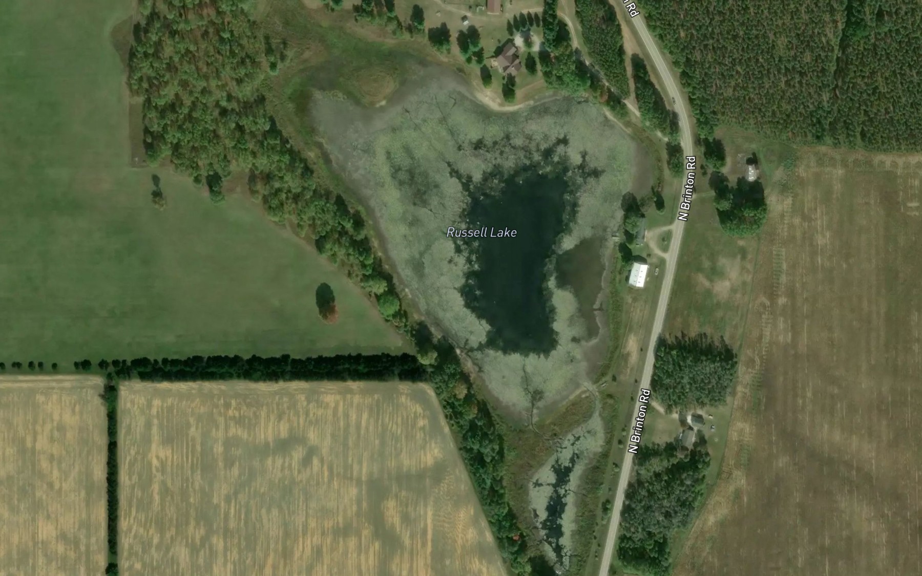 Satellite map of the Russell Lake