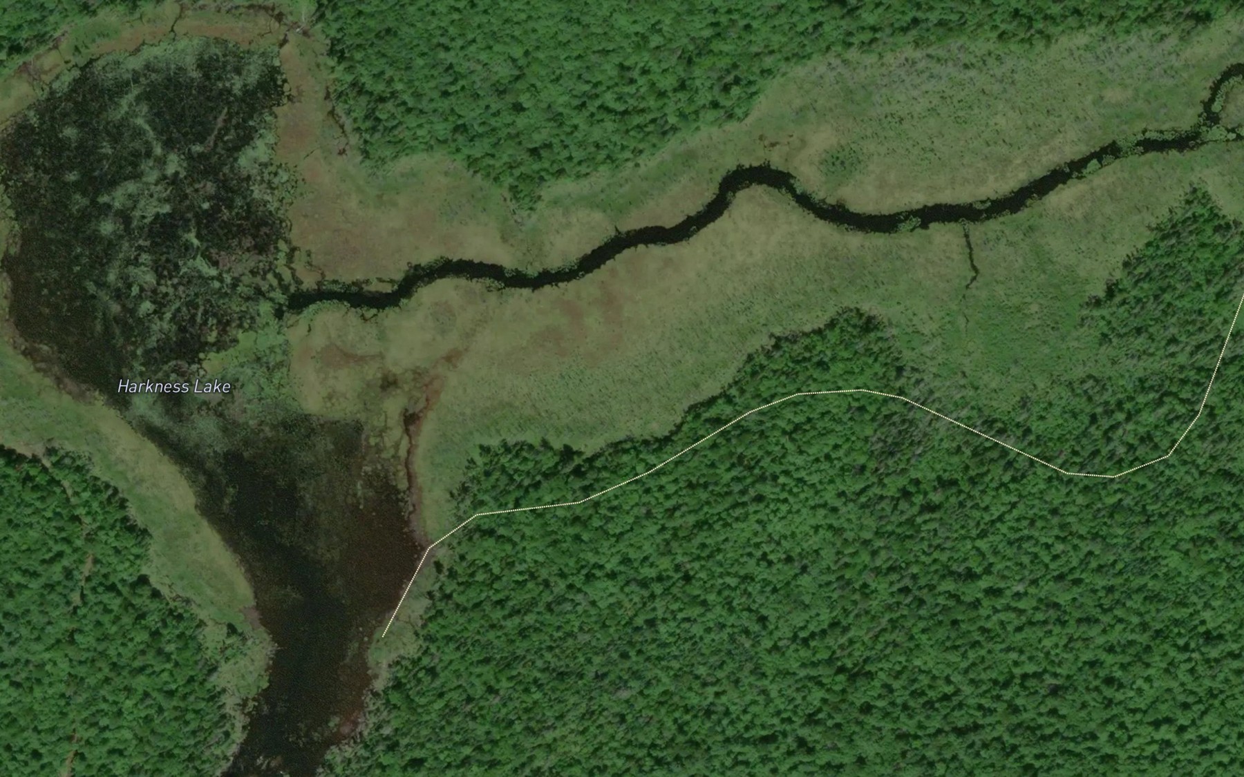 Satellite map of the Harkness Lake