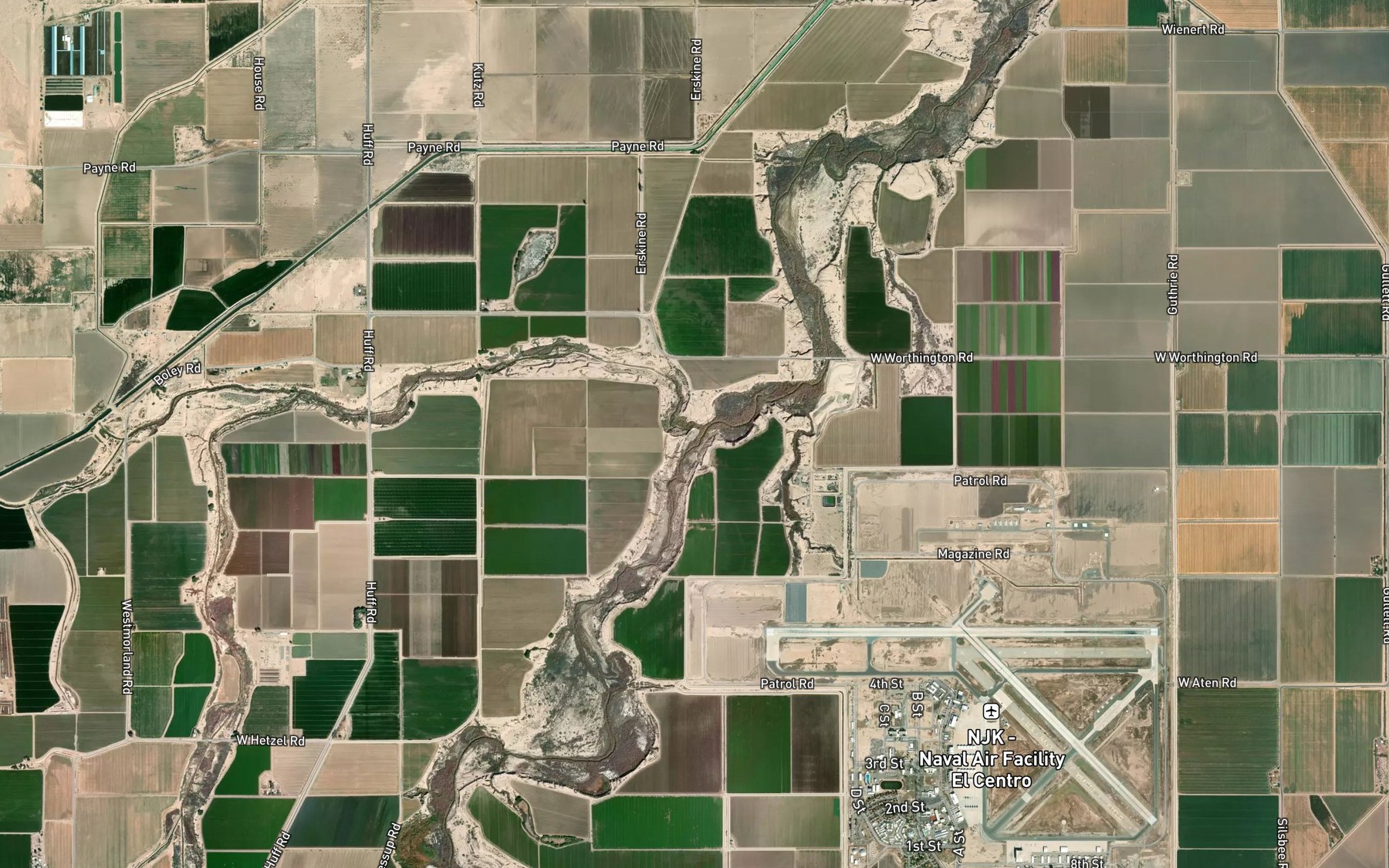 Satellite map of the Salt Creek Slough