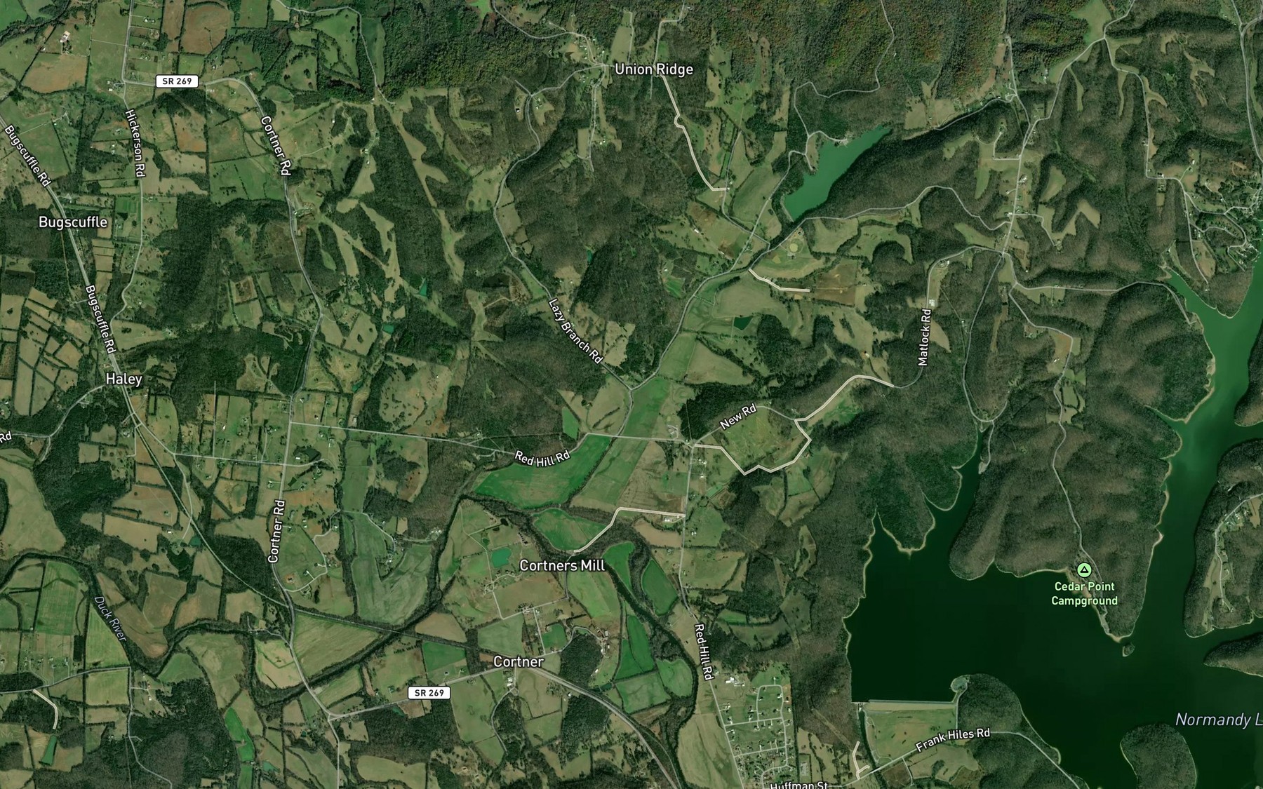 Satellite map of the Lazy Branch