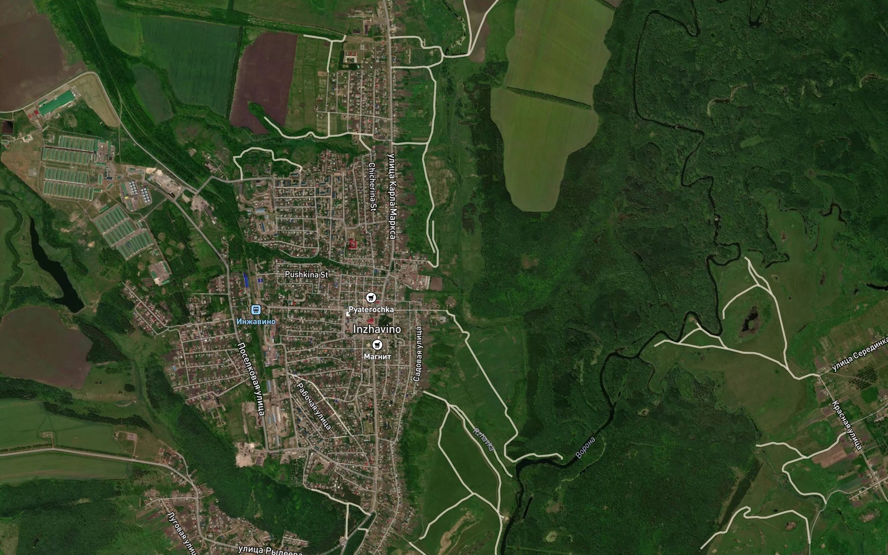 Satellite map of the Rzhavka