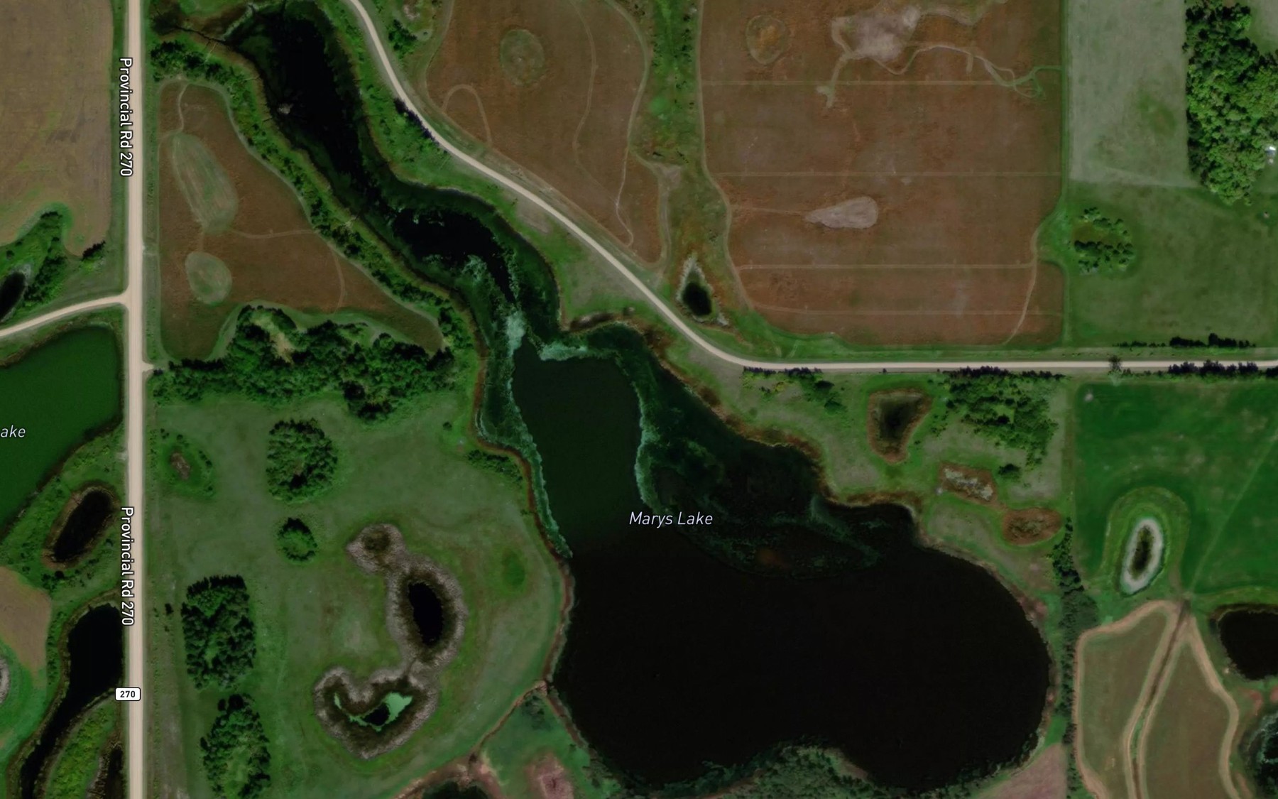Satellite map of the Marys Lake