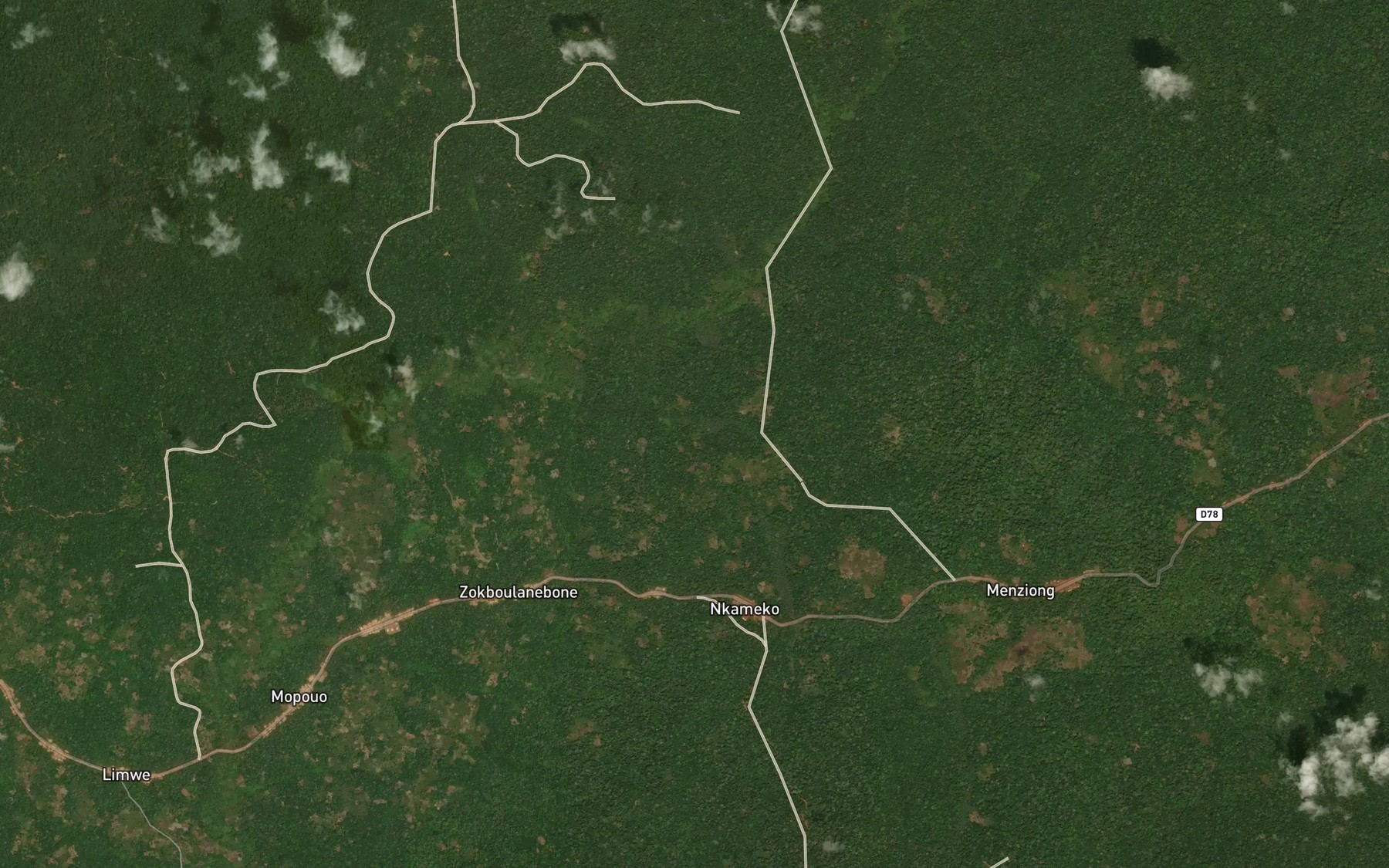 Satellite map of the Mwamekok