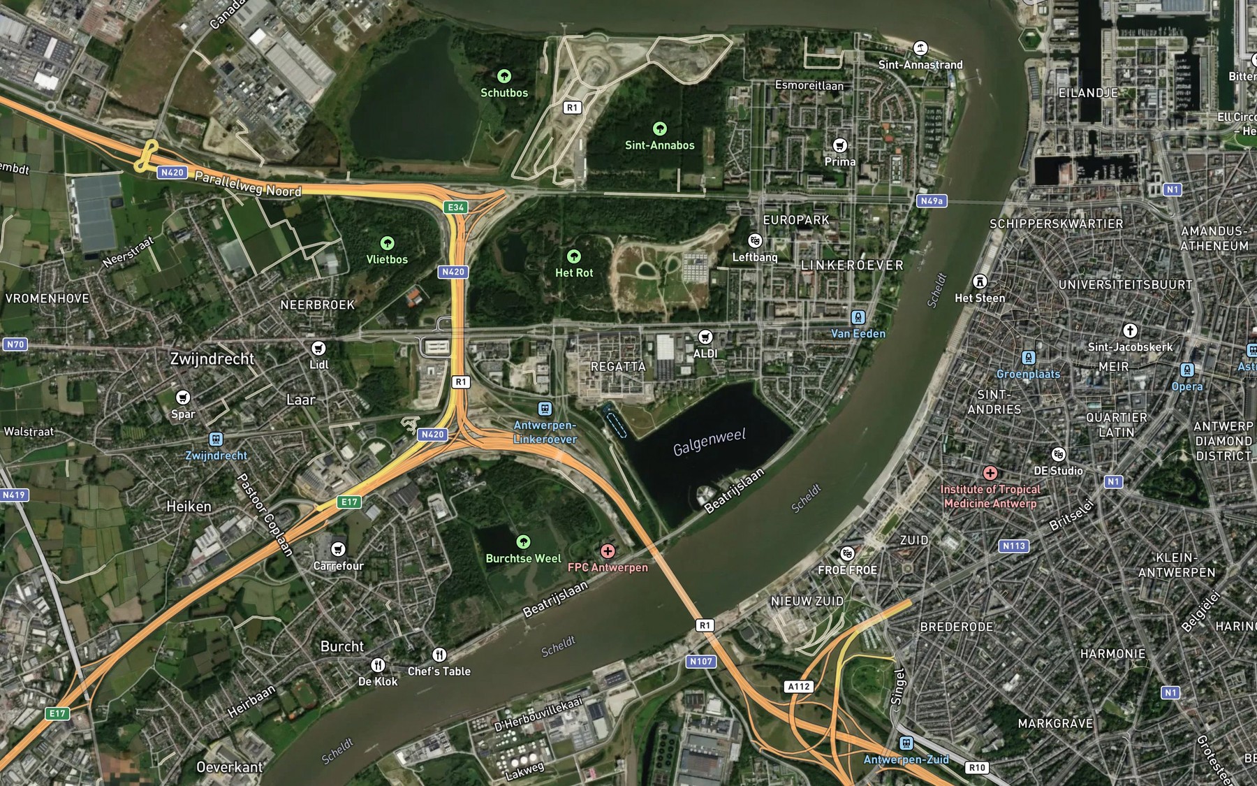 Satellite map of the Burchtsebeek