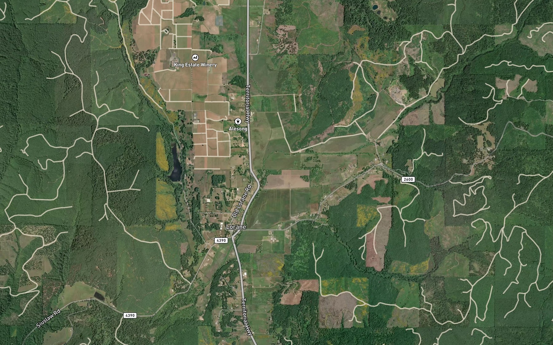 Satellite map of the Norris Creek