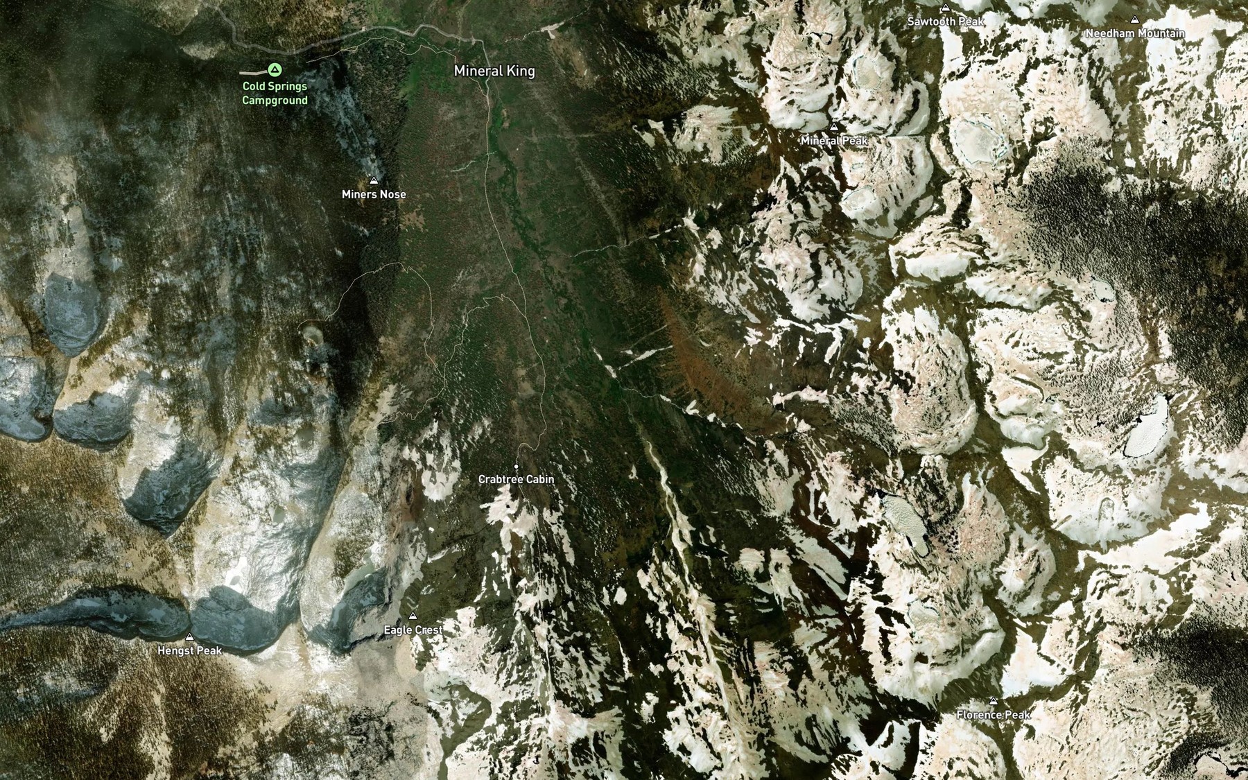 Satellite map of the Franklin Creek
