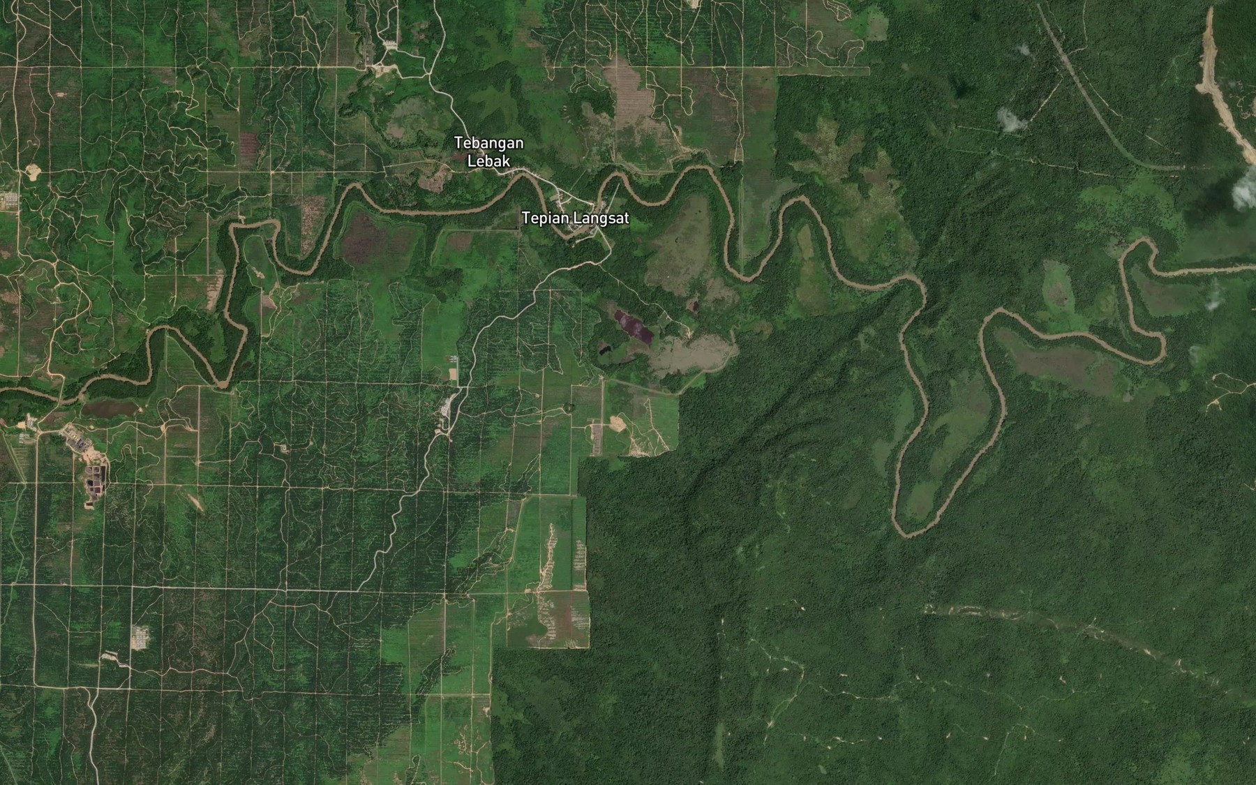 Satellite map of the Danau Padang