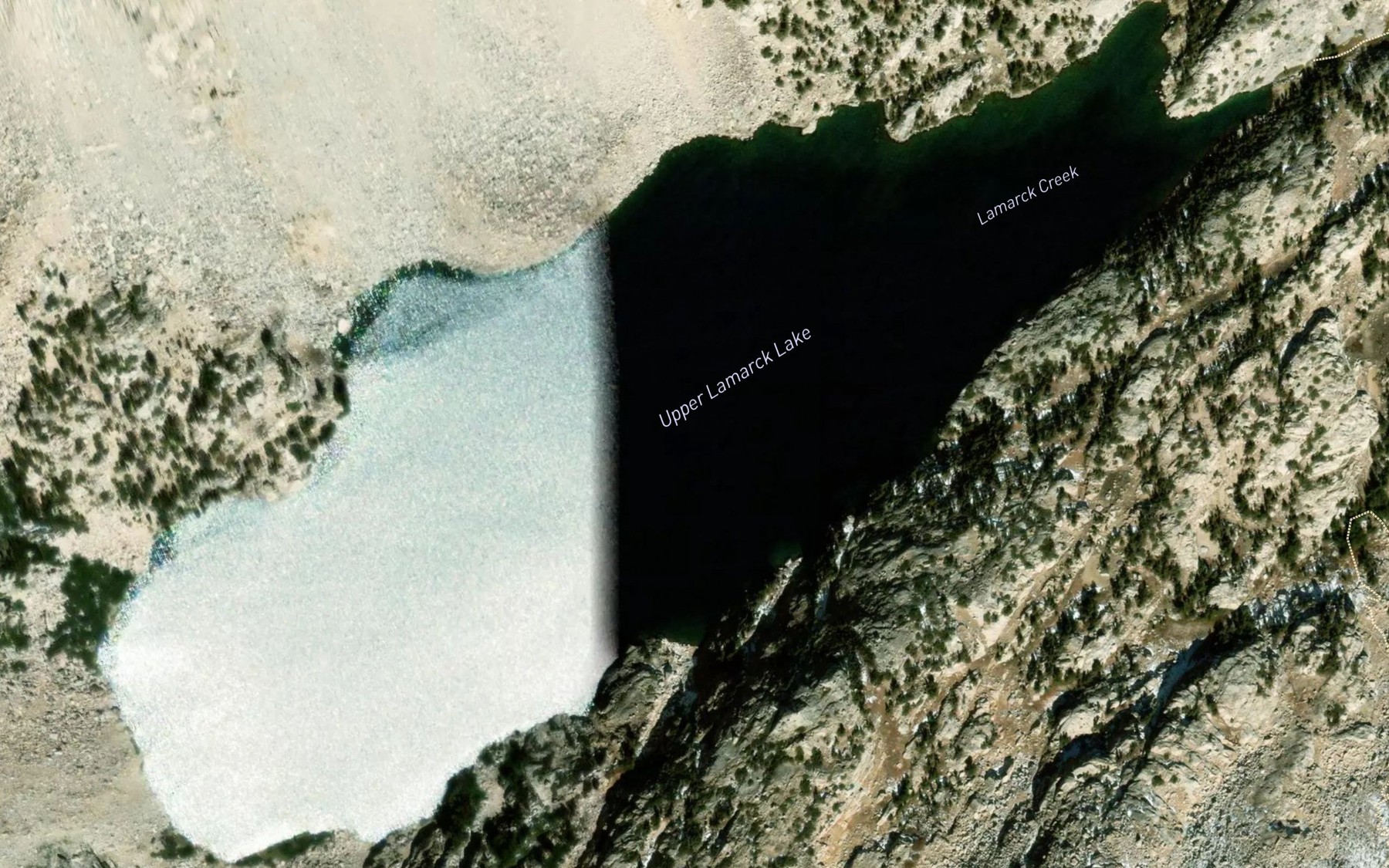 Satellite map of the Upper Lamarck Lake