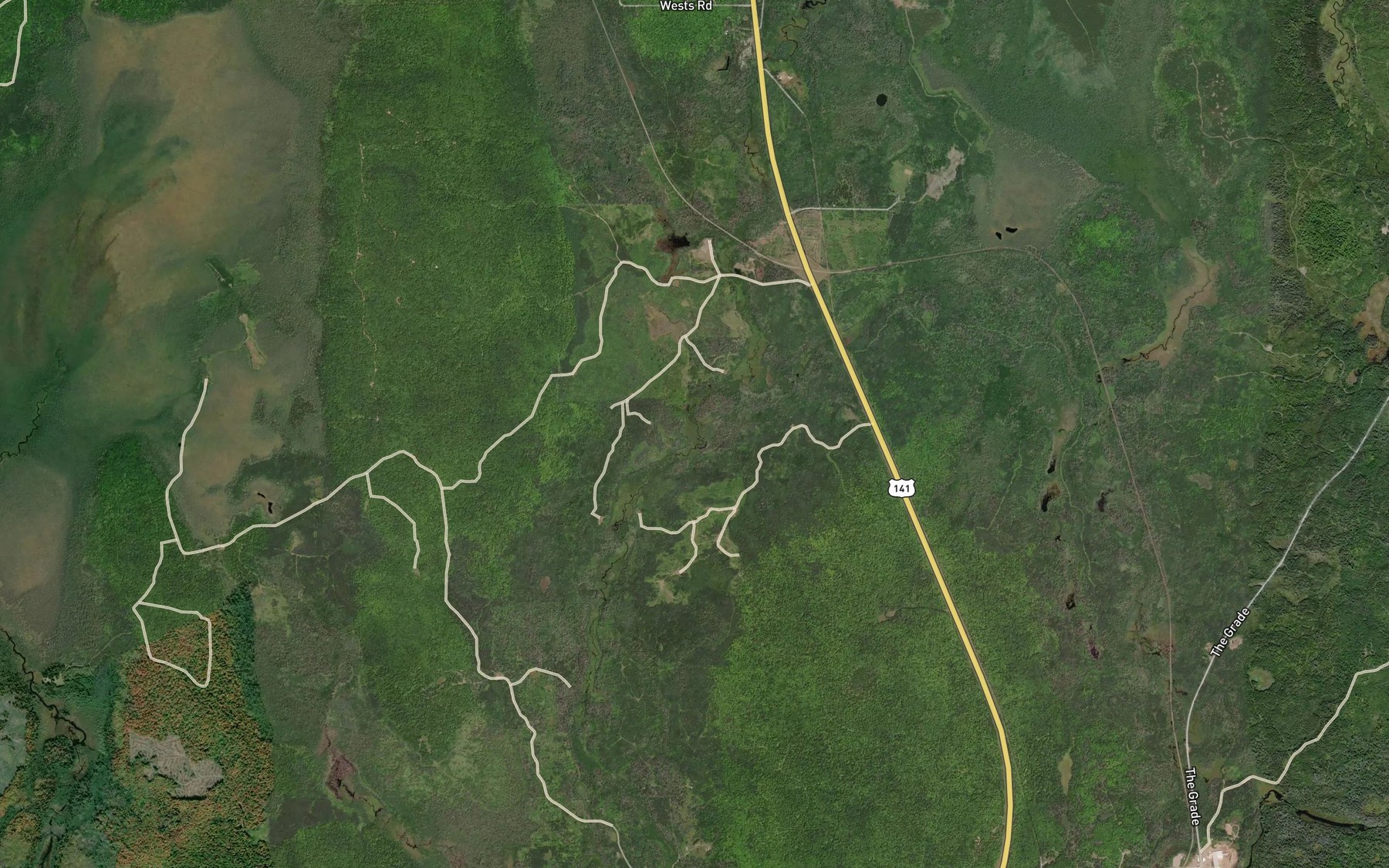 Satellite map of the Longs Creek