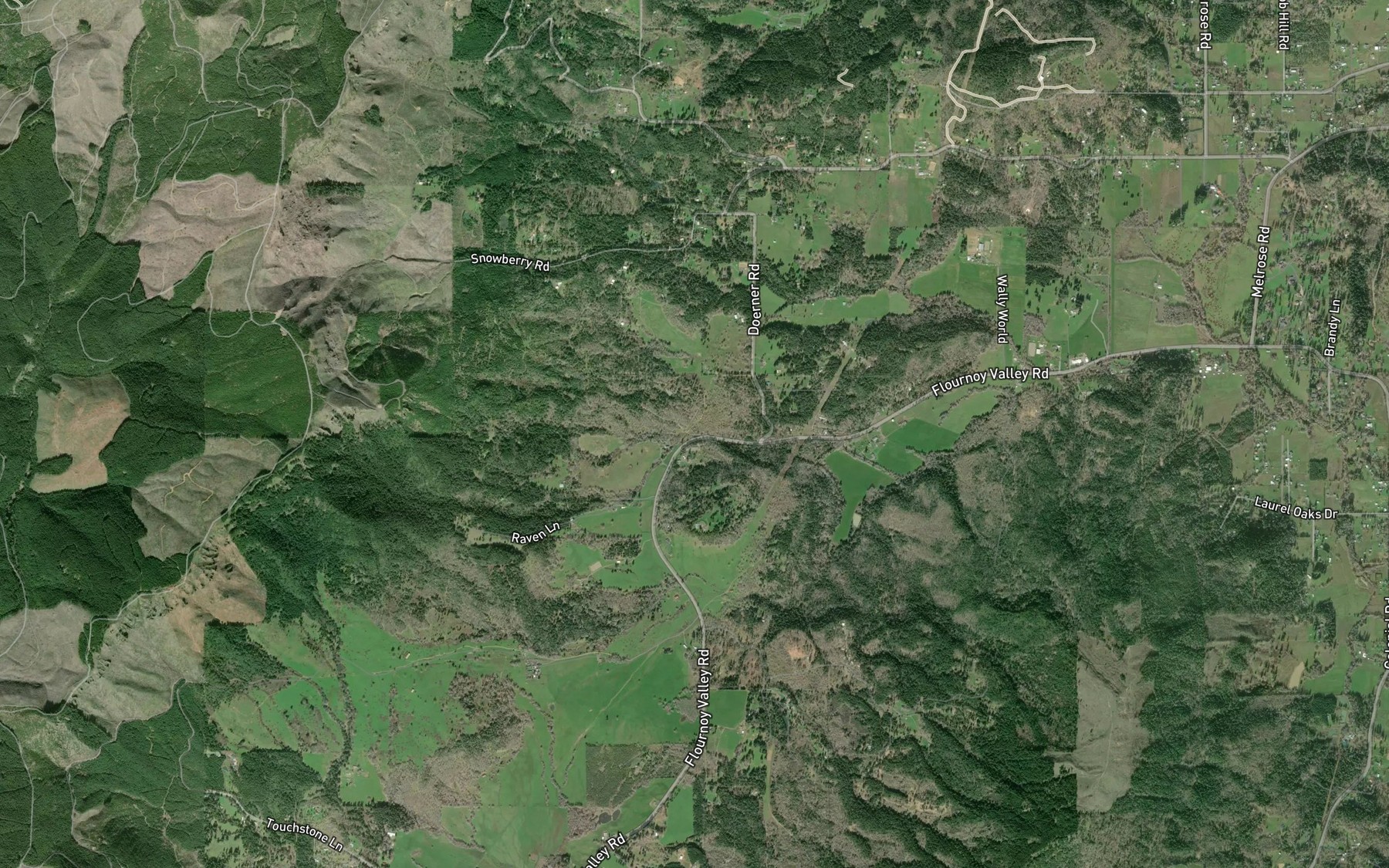 Satellite map of the Dysert Creek