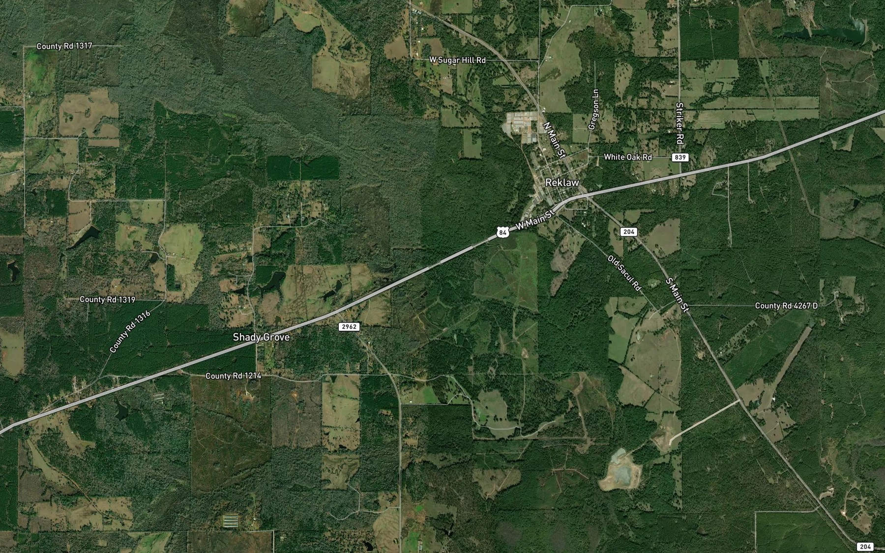 Satellite map of the Rutherford Slough
