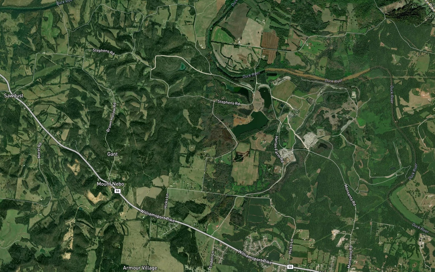 Satellite map of the Tailings Pond Number Nine