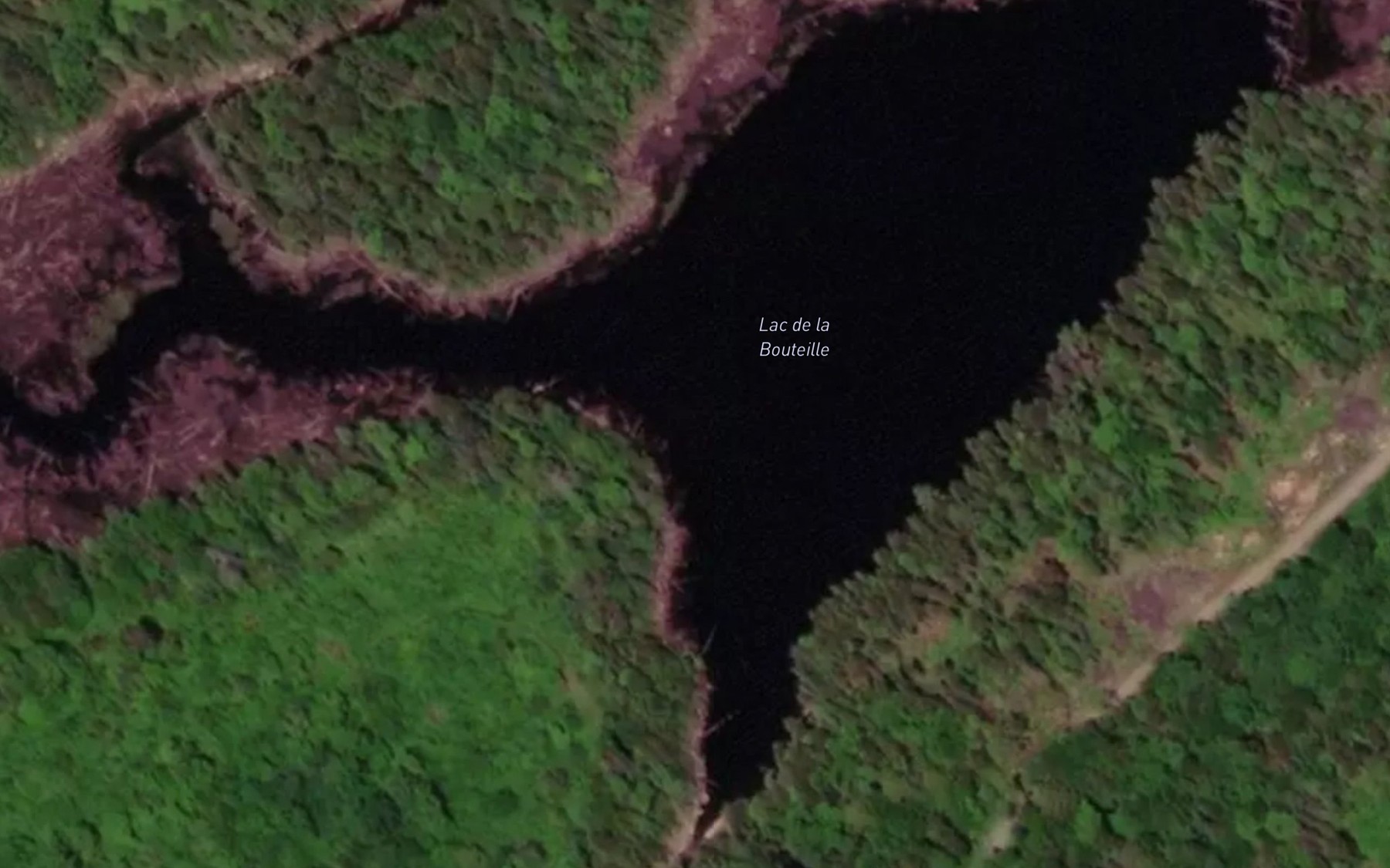 Satellite map of the Lac de la Bouteille