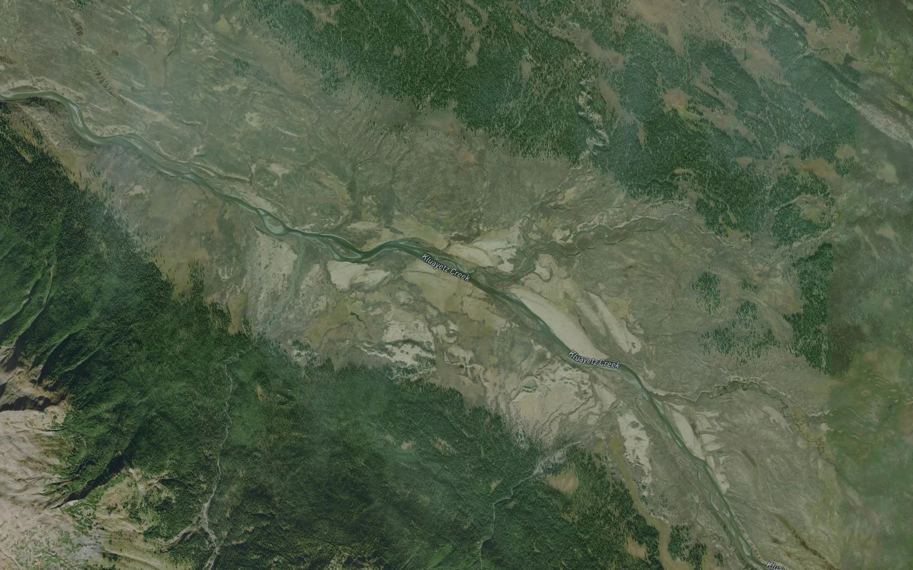 Satellite map of the McCumber Creek