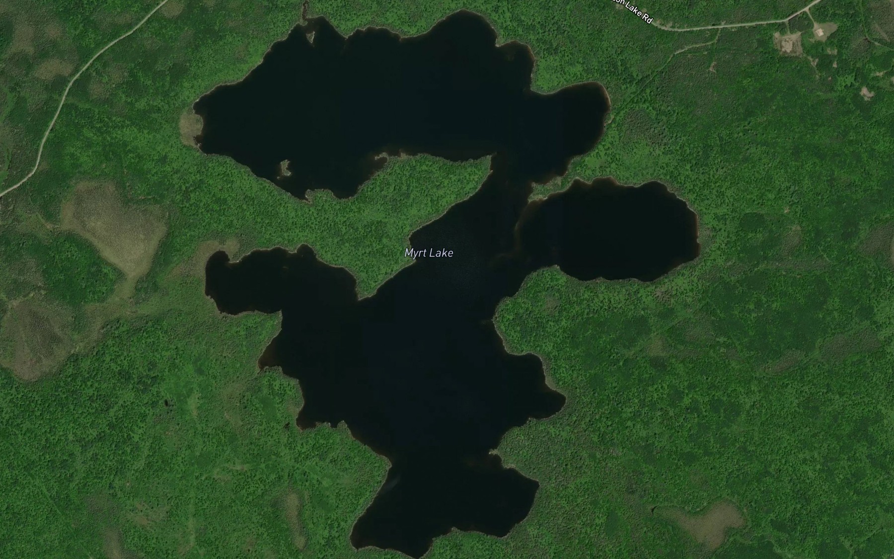 Satellite map of the Myrt Lake