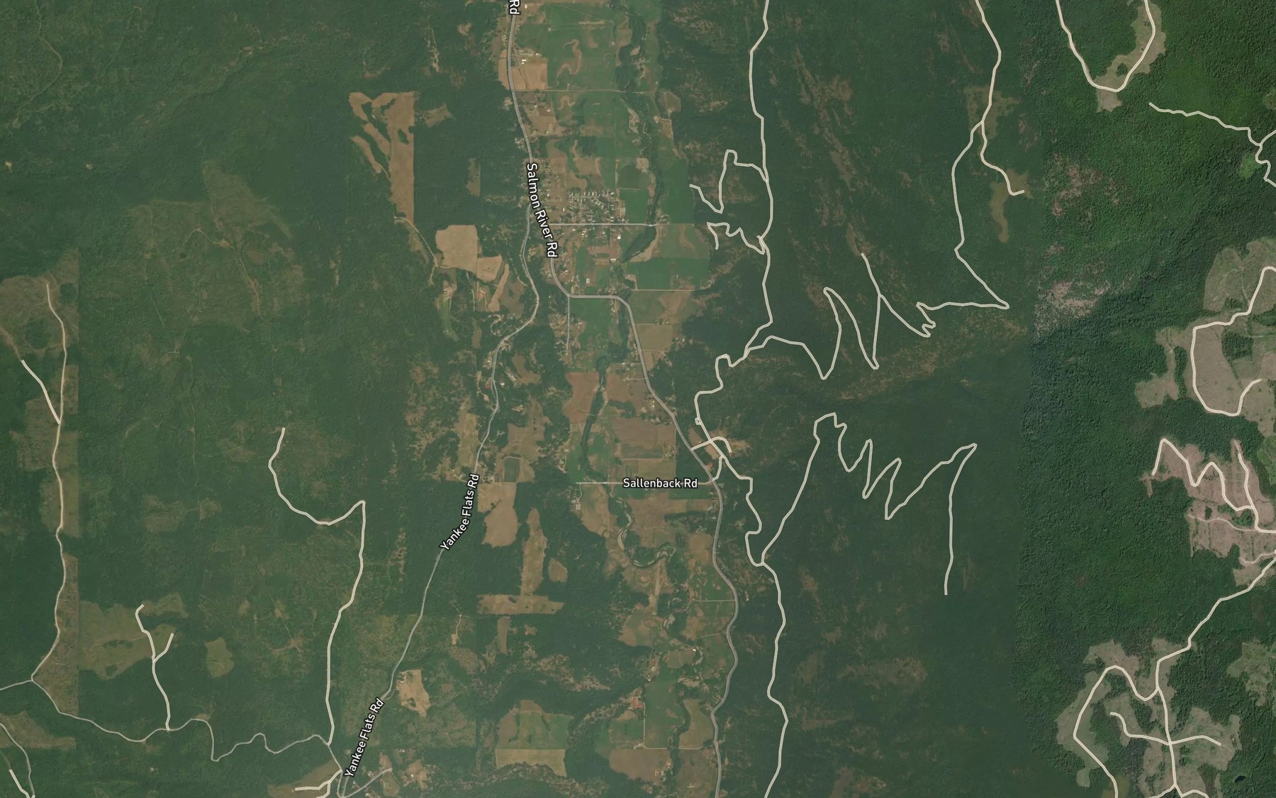 Satellite map of the Haines Creek