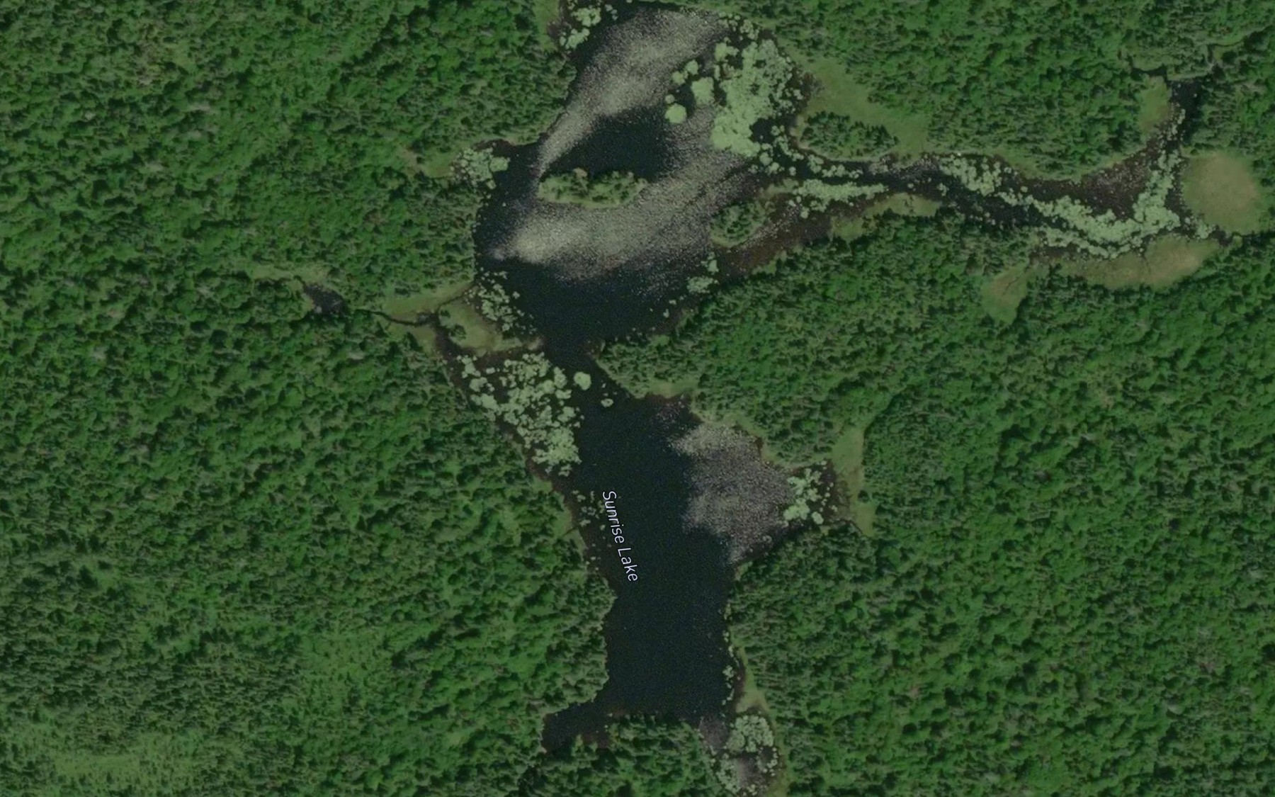 Satellite map of the Sunrise Lake