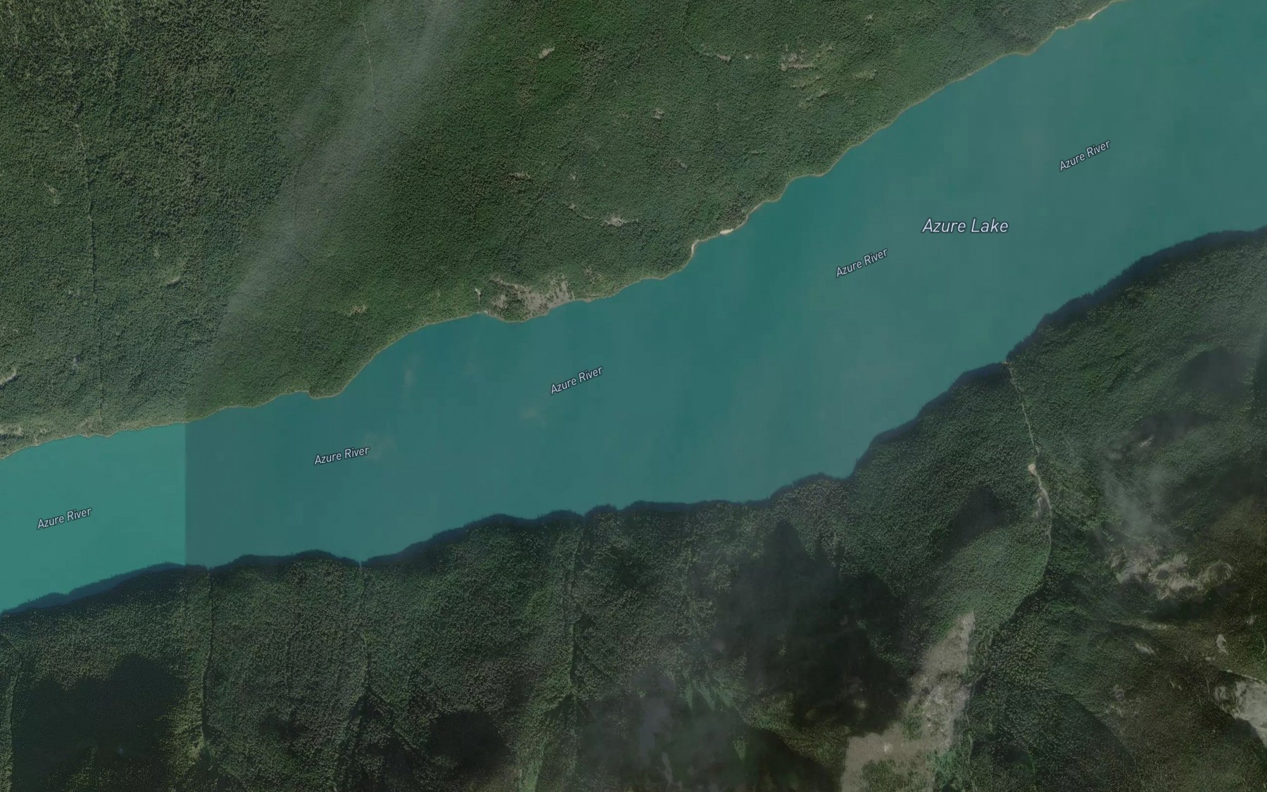 Satellite map of the Azure Lake