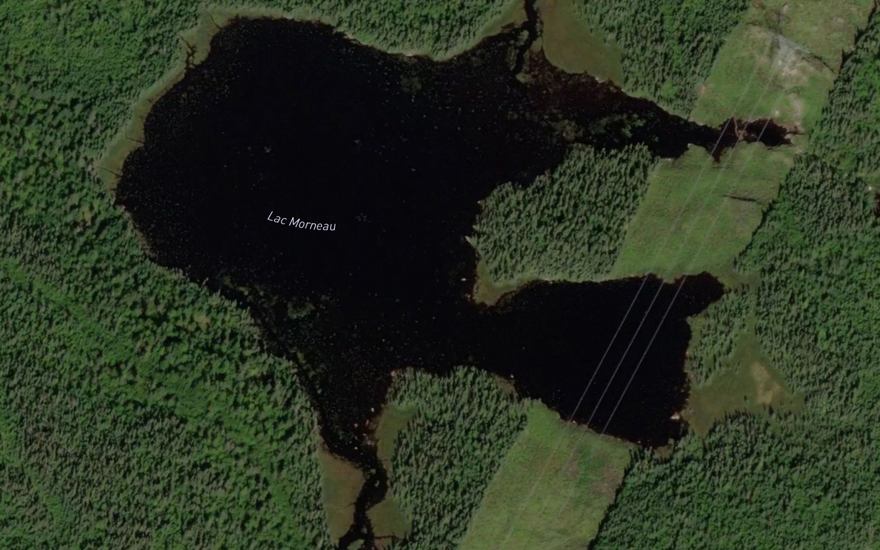 Satellite map of the Lac Morneau