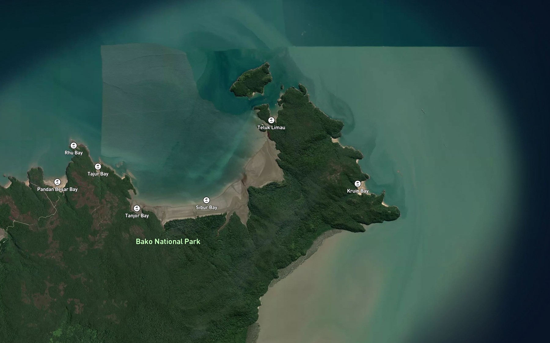 Satellite map of the Teluk Lakei