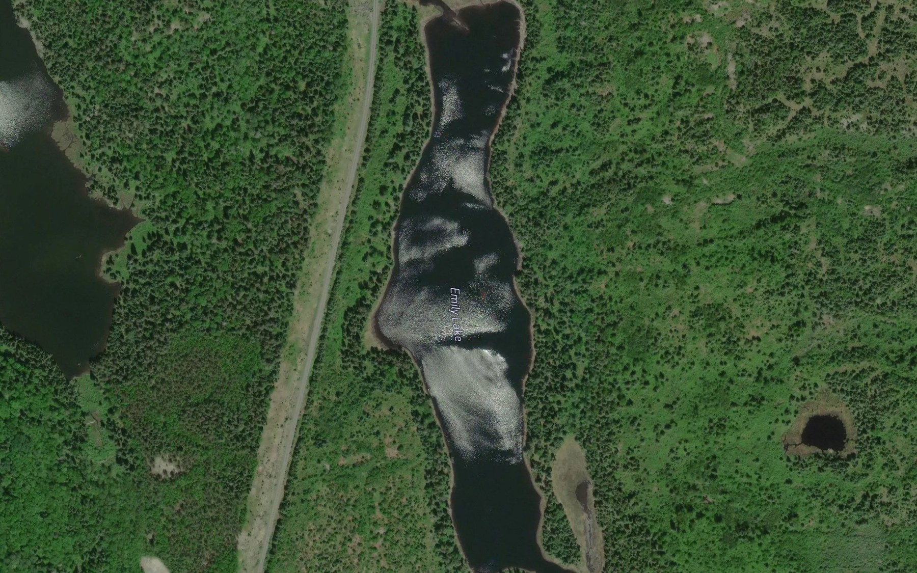 Satellite map of the Emily Lake