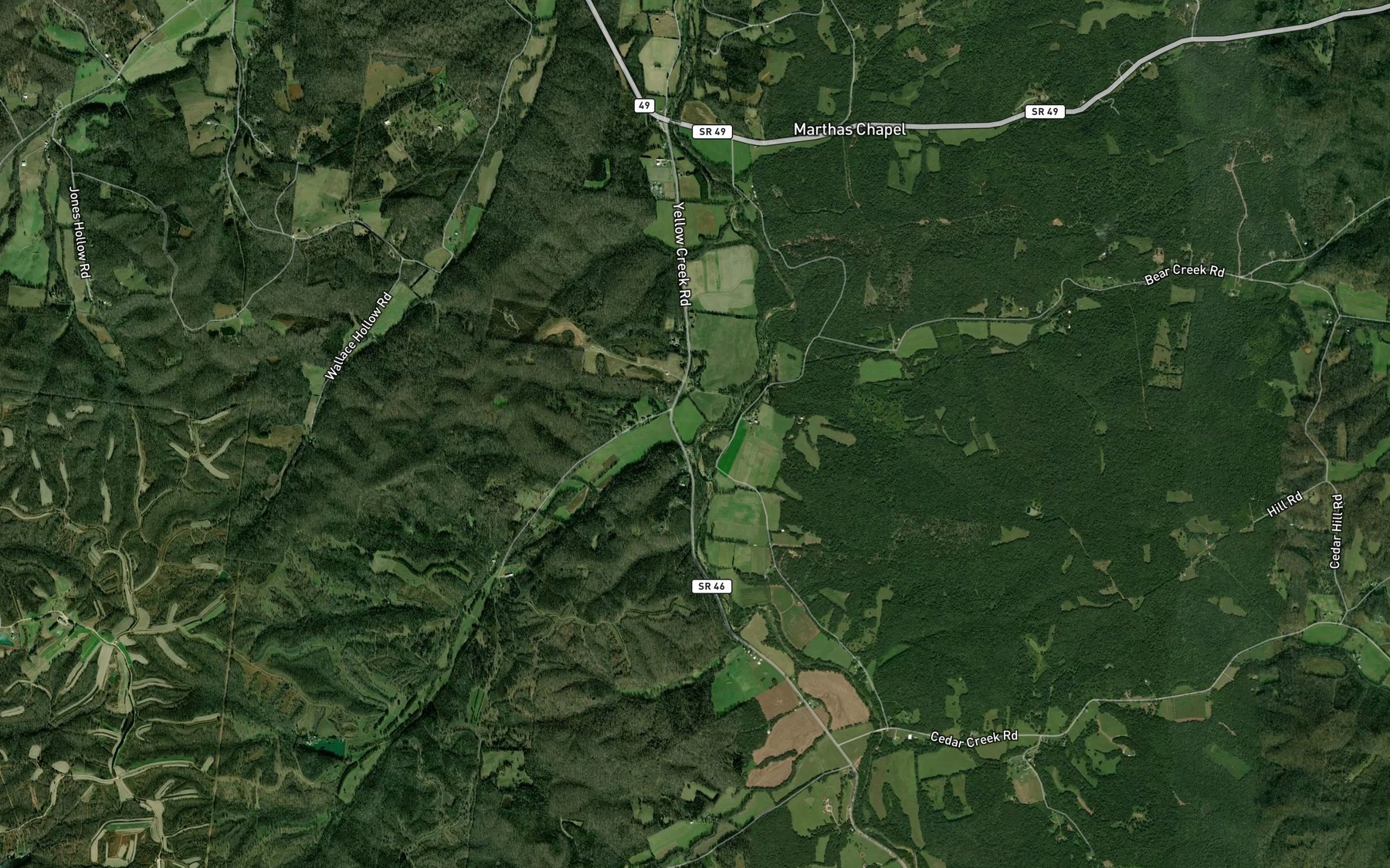 Satellite map of the Shoulder Strap Branch