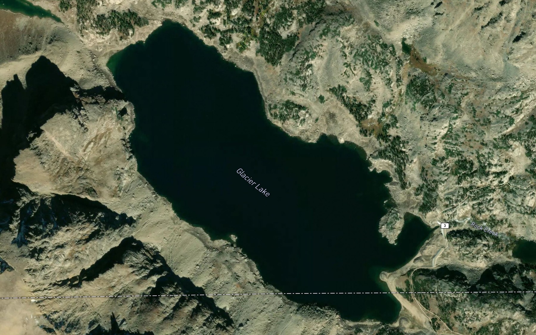 Satellite map of the Glacier Lake