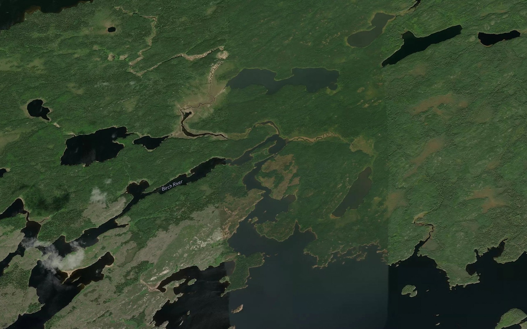 Satellite map of the Birch River