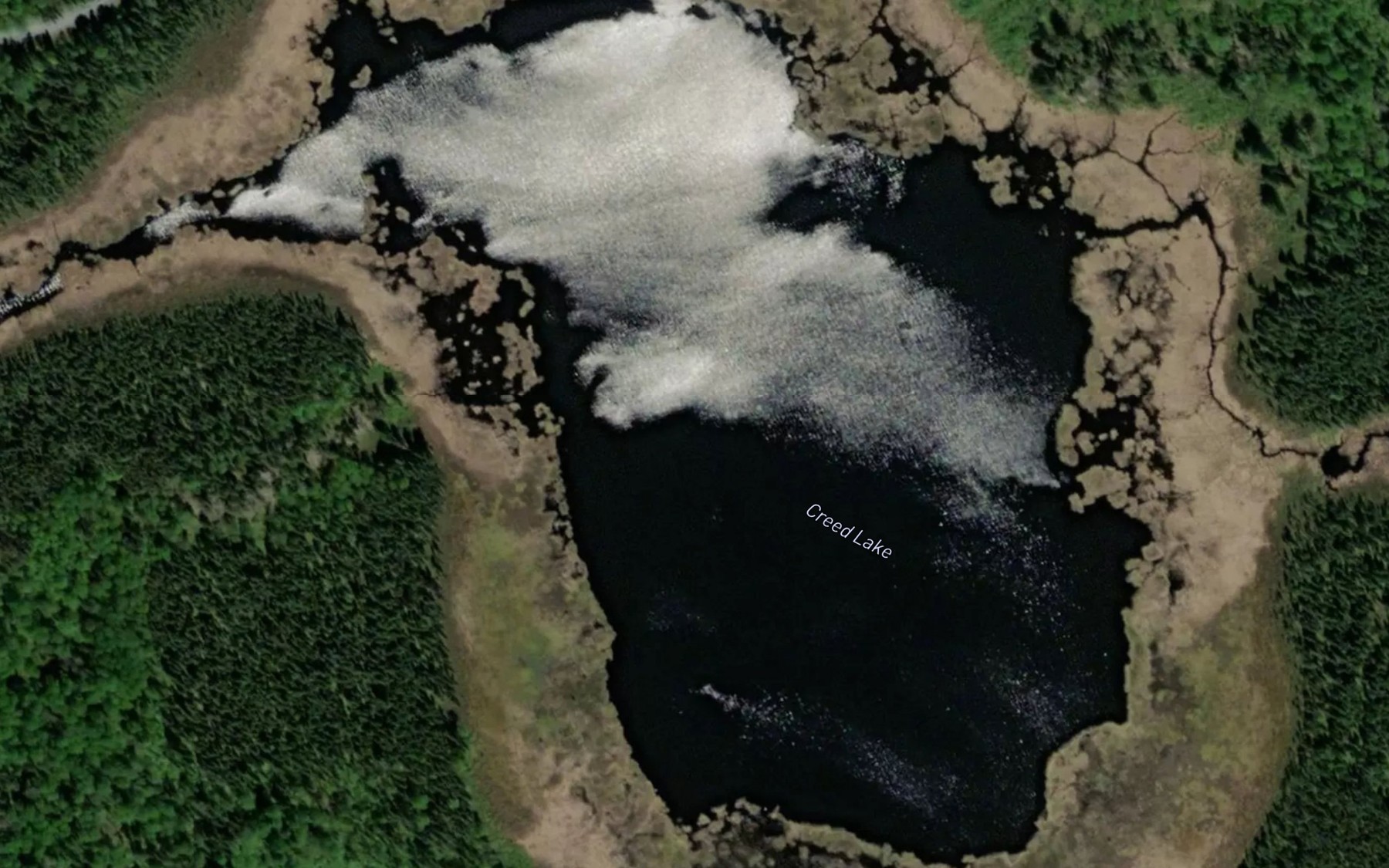 Satellite map of the Creed Lake