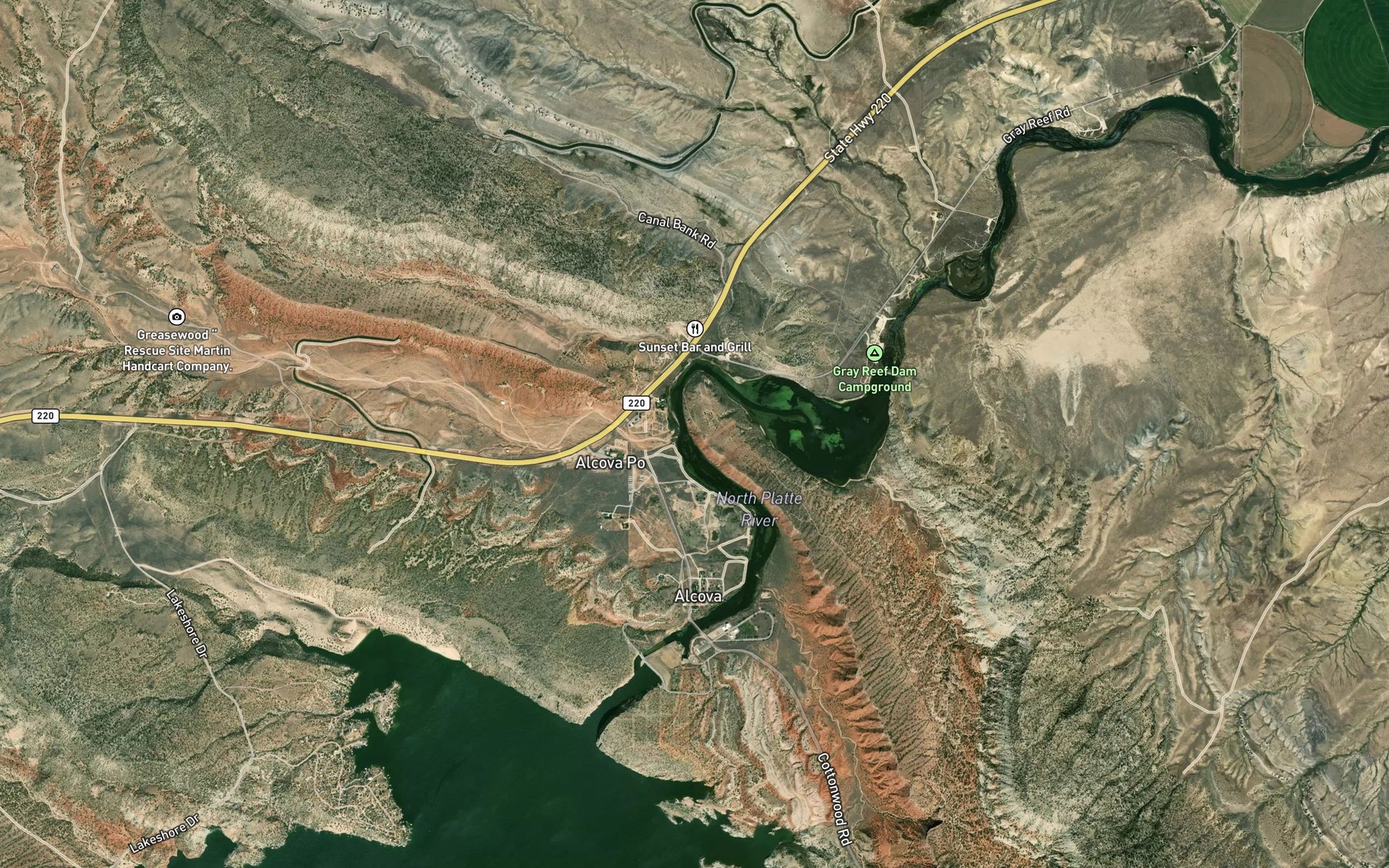 Satellite map of the Eagle Creek