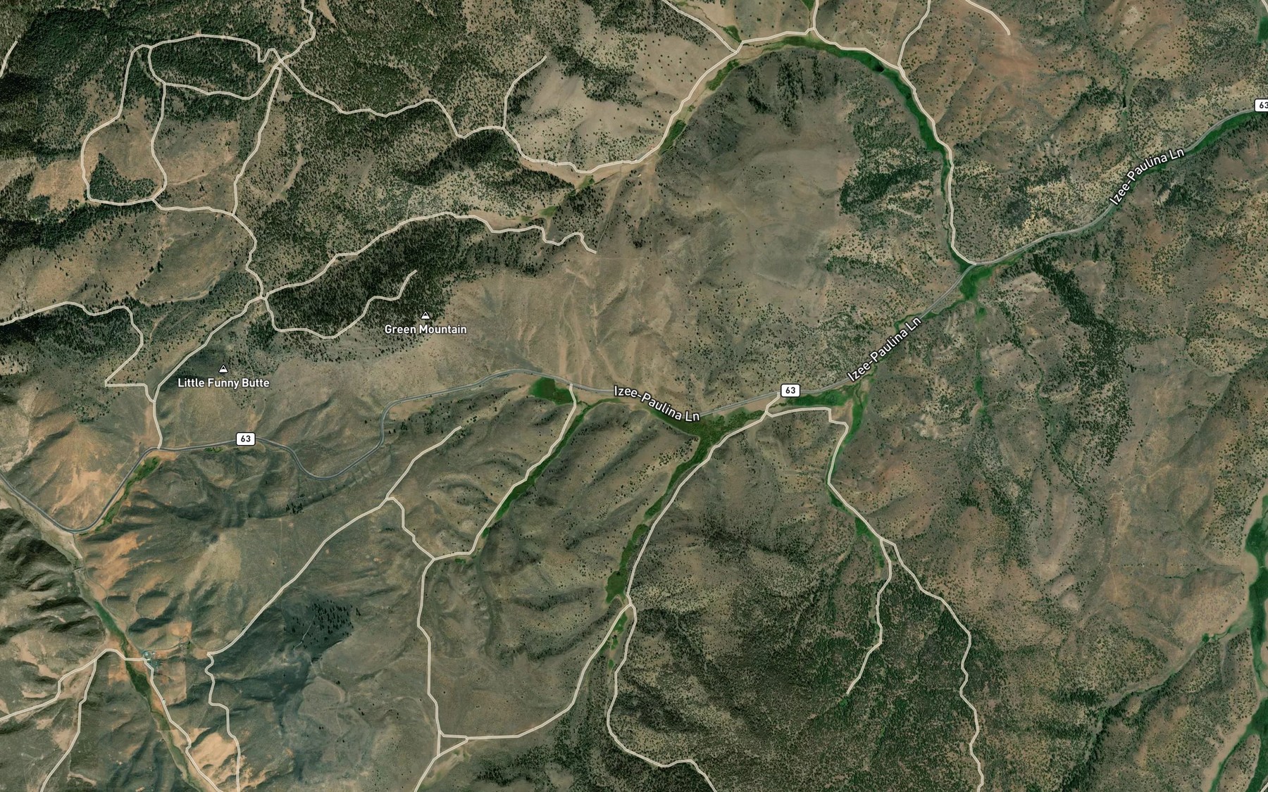Satellite map of the Brushy Creek