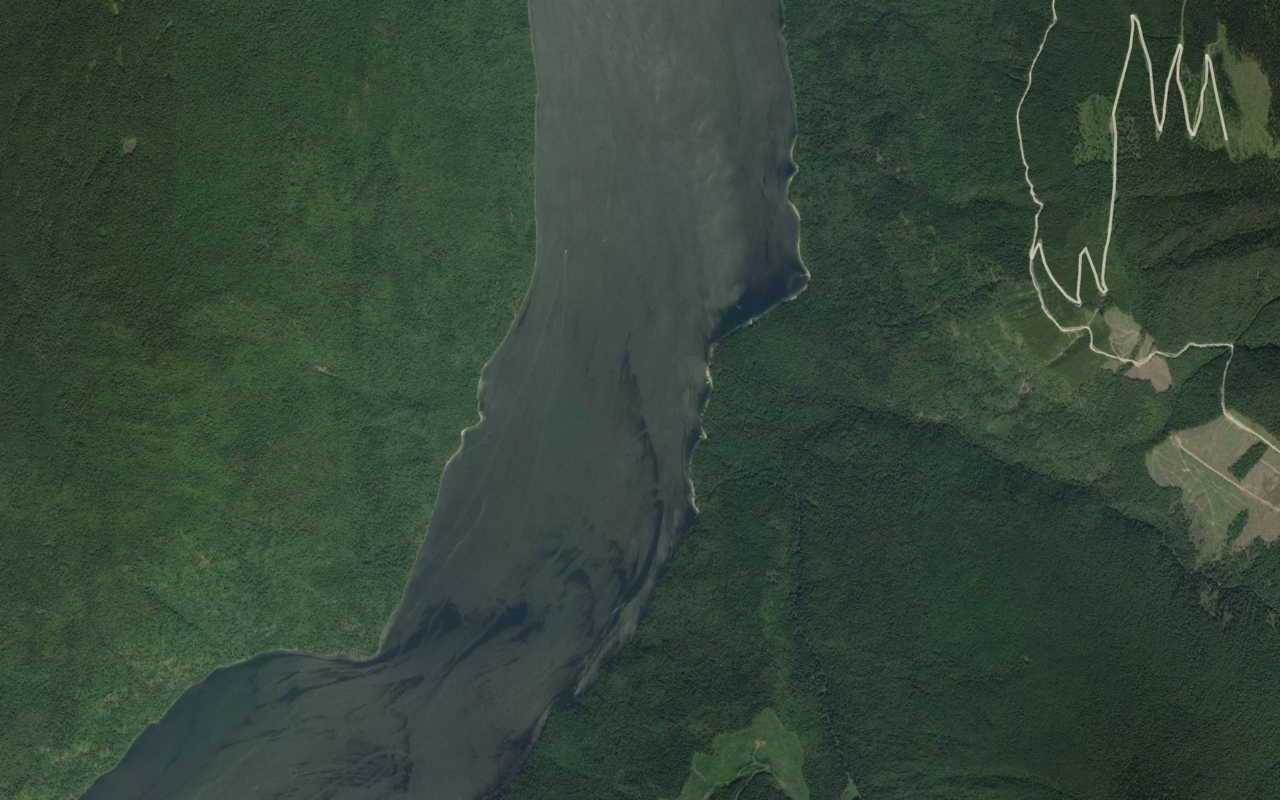 Satellite map of the Four Mile Creek