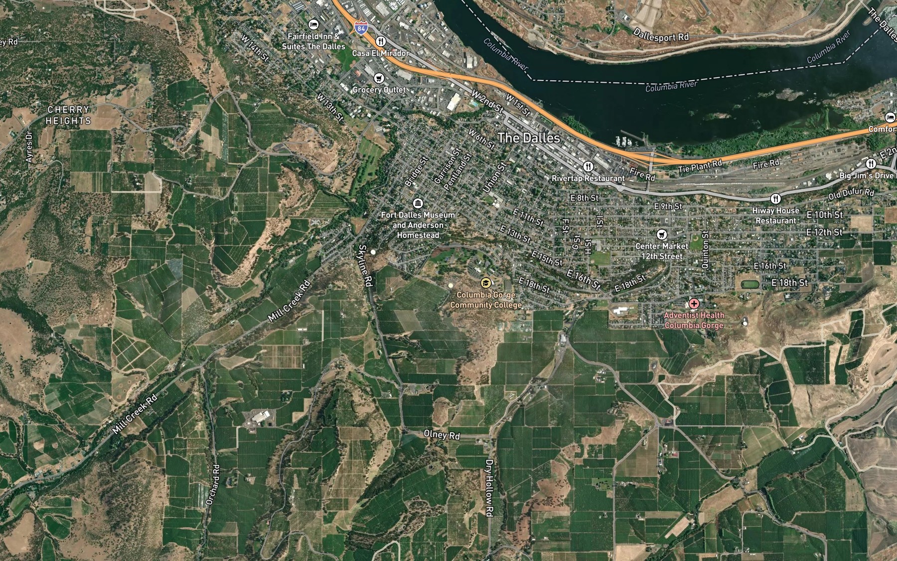 Satellite map of the Sorosis Reservoir