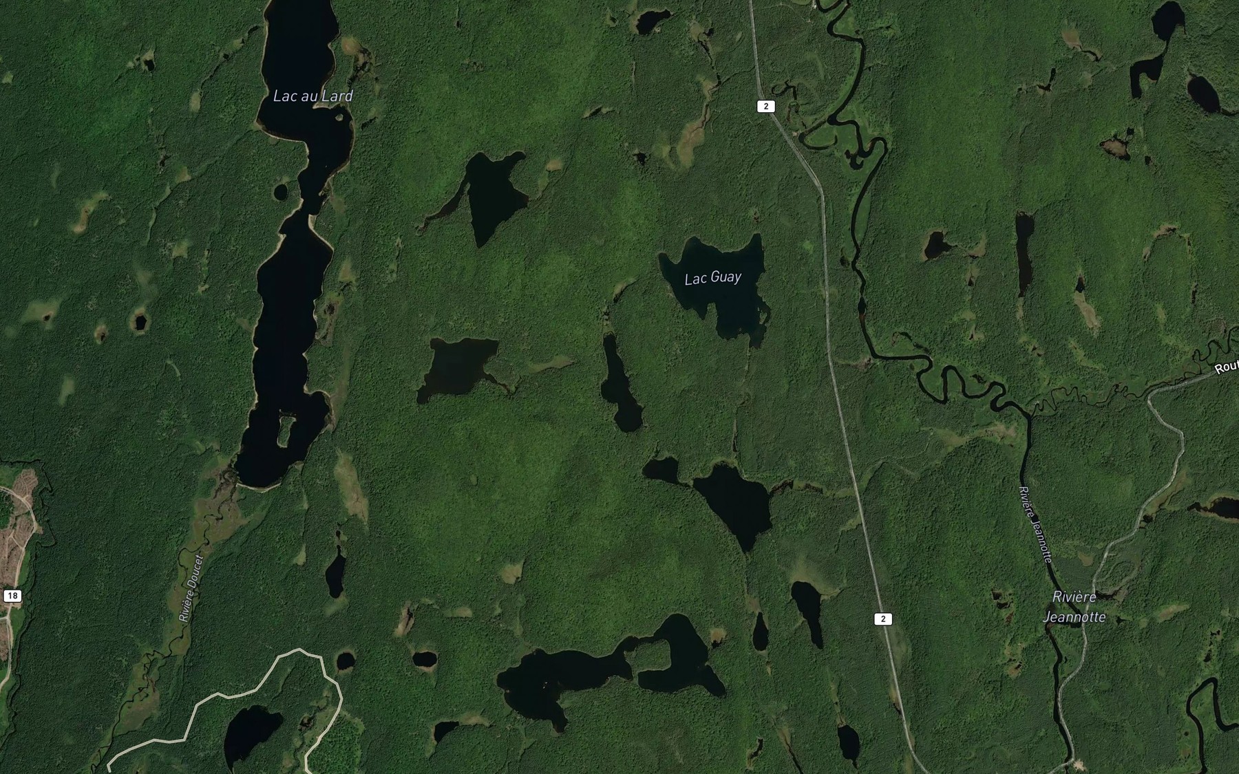 Satellite map of the Lac de la Trouee
