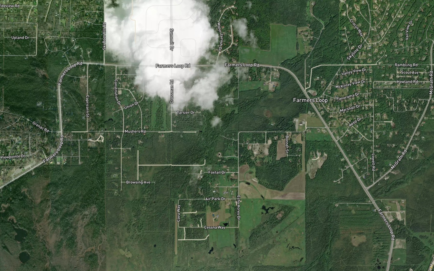 Satellite map of the Jessila Creek